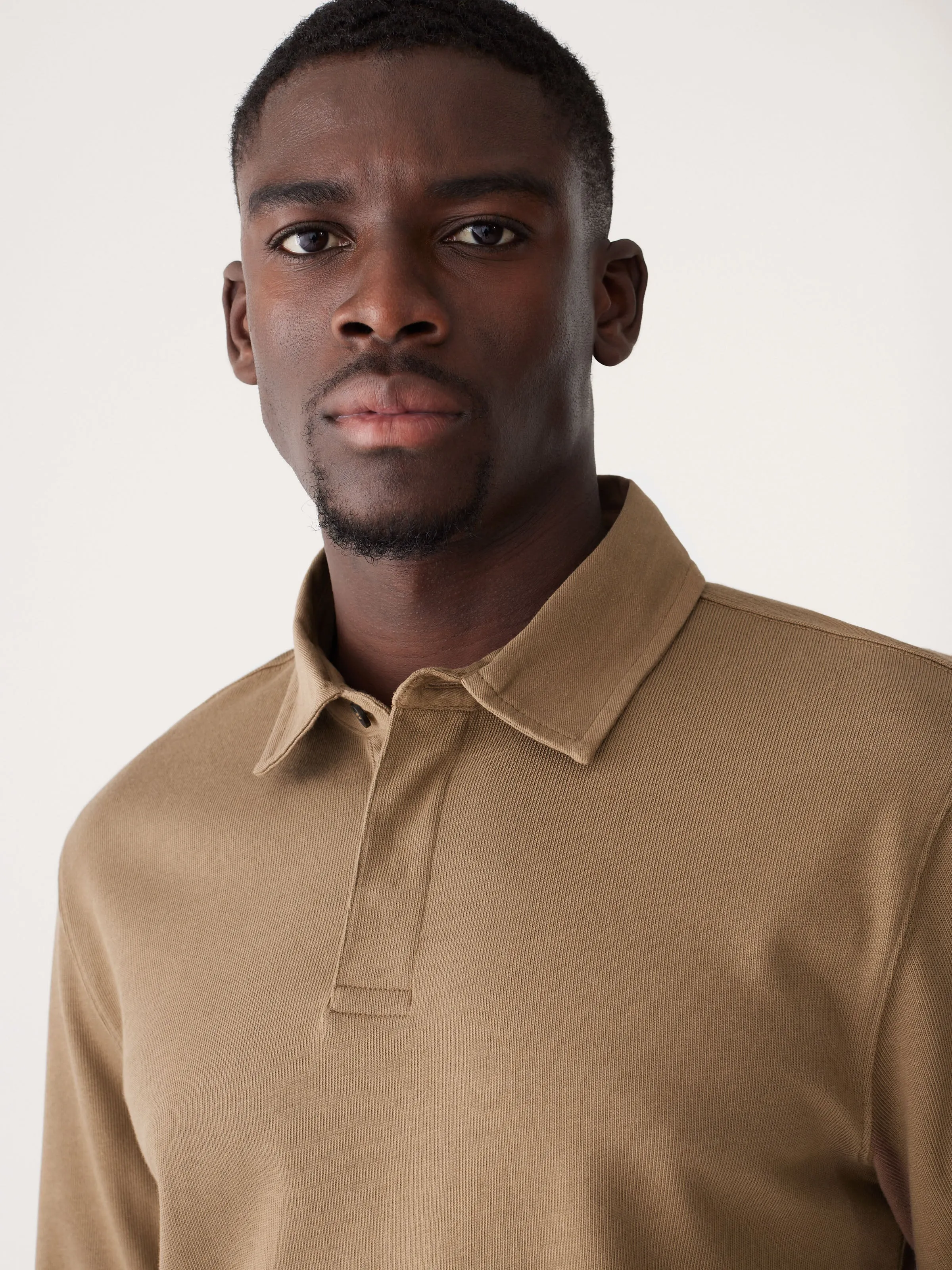 The Long Sleeve Rugby Polo in Umber sold by Frank & Oak product image thumbnail 2