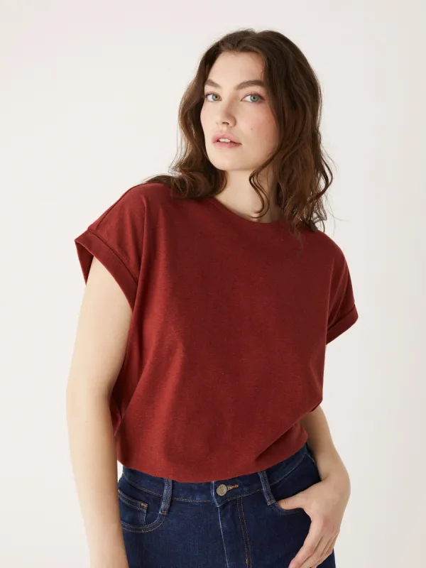 The Supersoft Hemp T-Shirt in Terra-Cotta sold by Frank & Oak