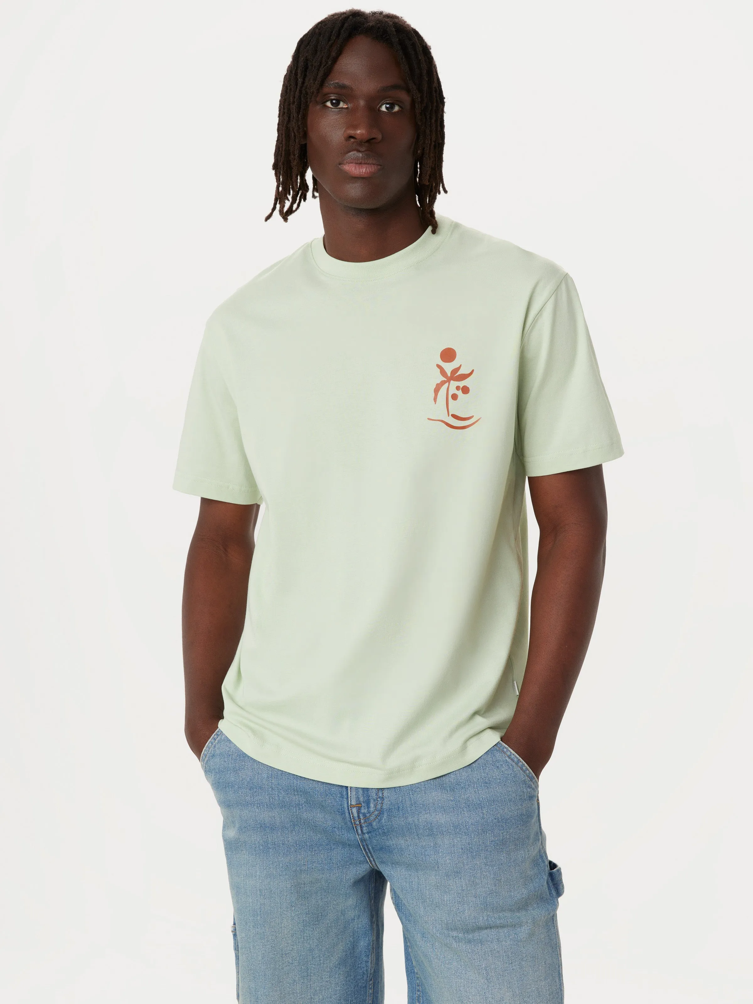 The Relaxed Graphic T-Shirt in Wasabi sold by Frank & Oak