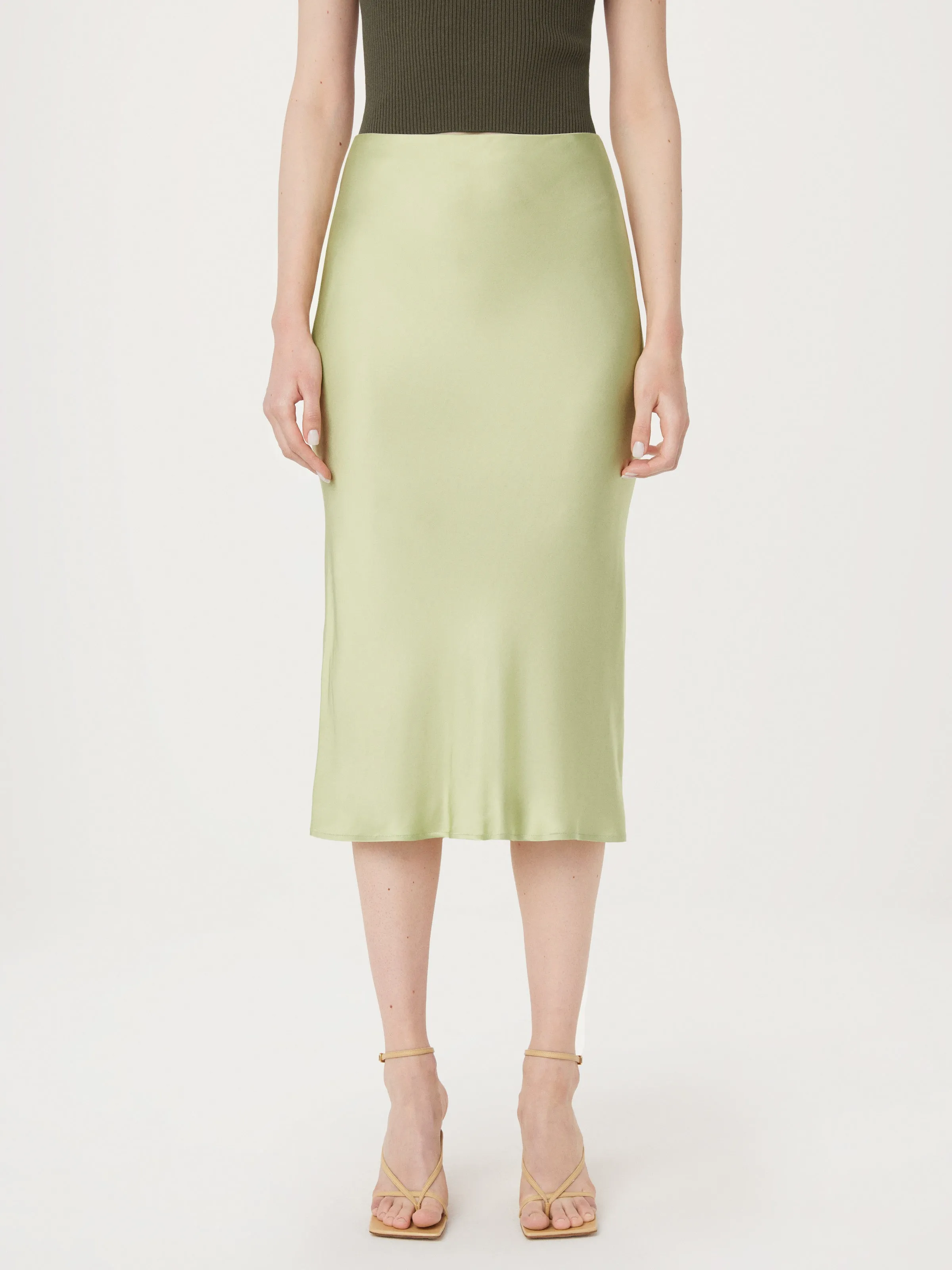 The Satin Maxi Skirt in Lichen sold by Frank & Oak product image thumbnail 3