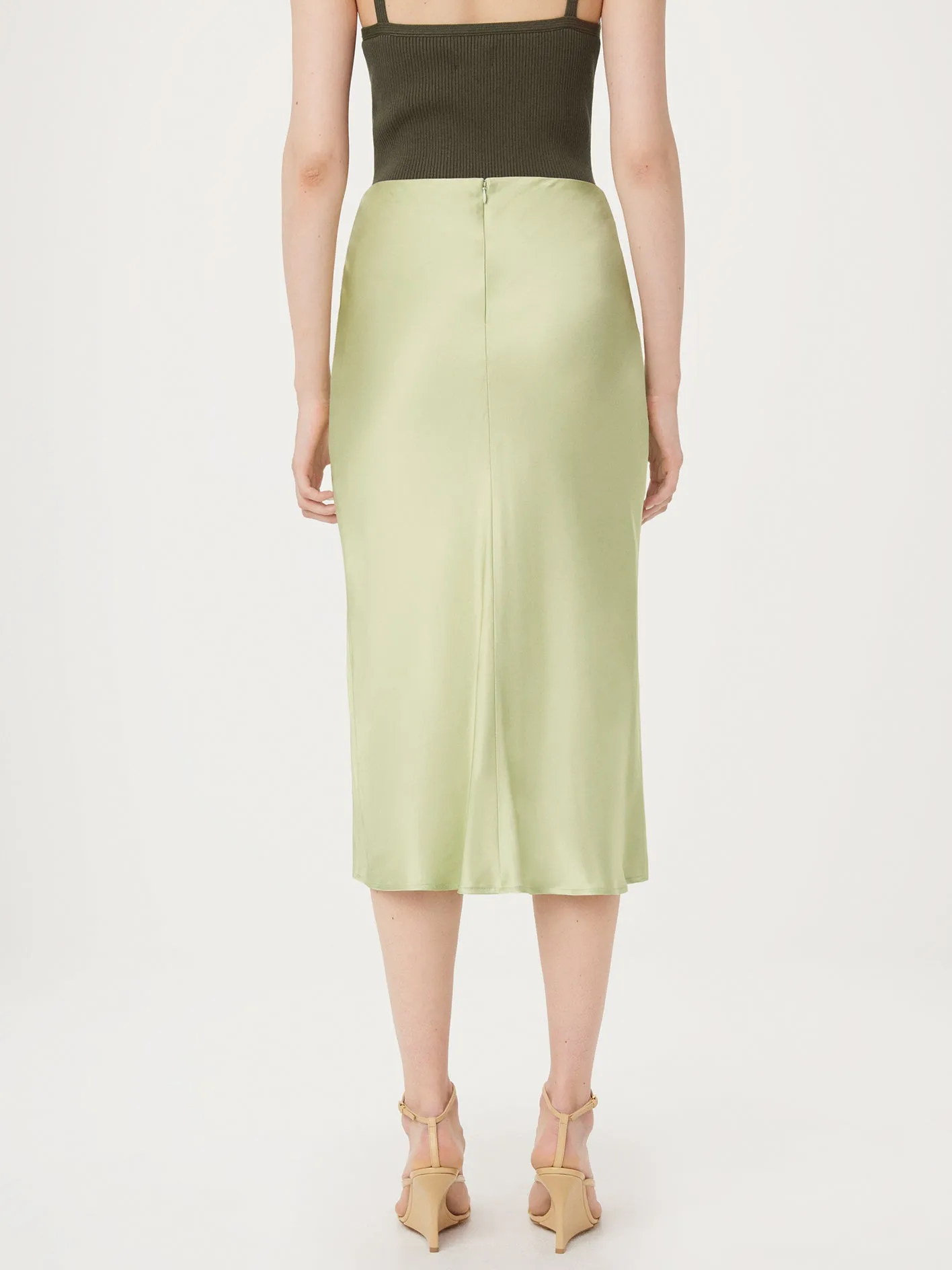 The Satin Maxi Skirt in Lichen sold by Frank & Oak product image thumbnail 4