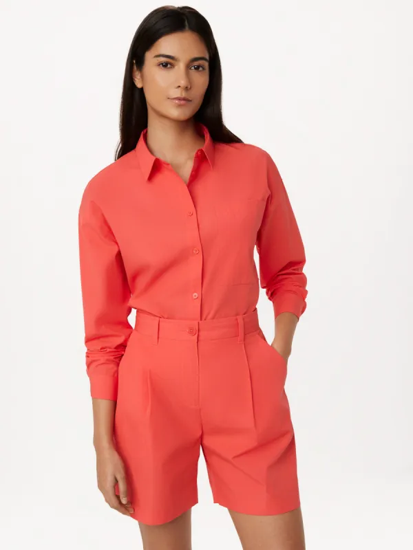 The Relaxed Poplin Shirt in Vibrant Red sold by Frank & Oak