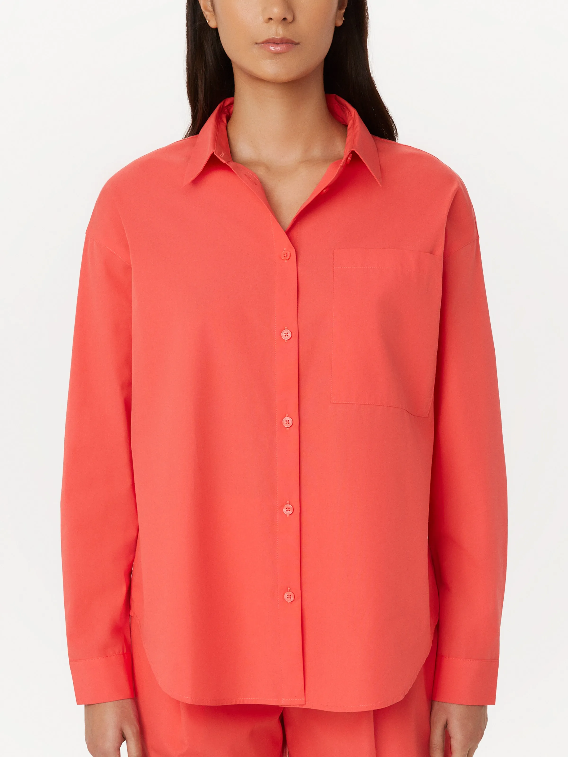 The Relaxed Poplin Shirt in Vibrant Red sold by Frank & Oak product image thumbnail 3