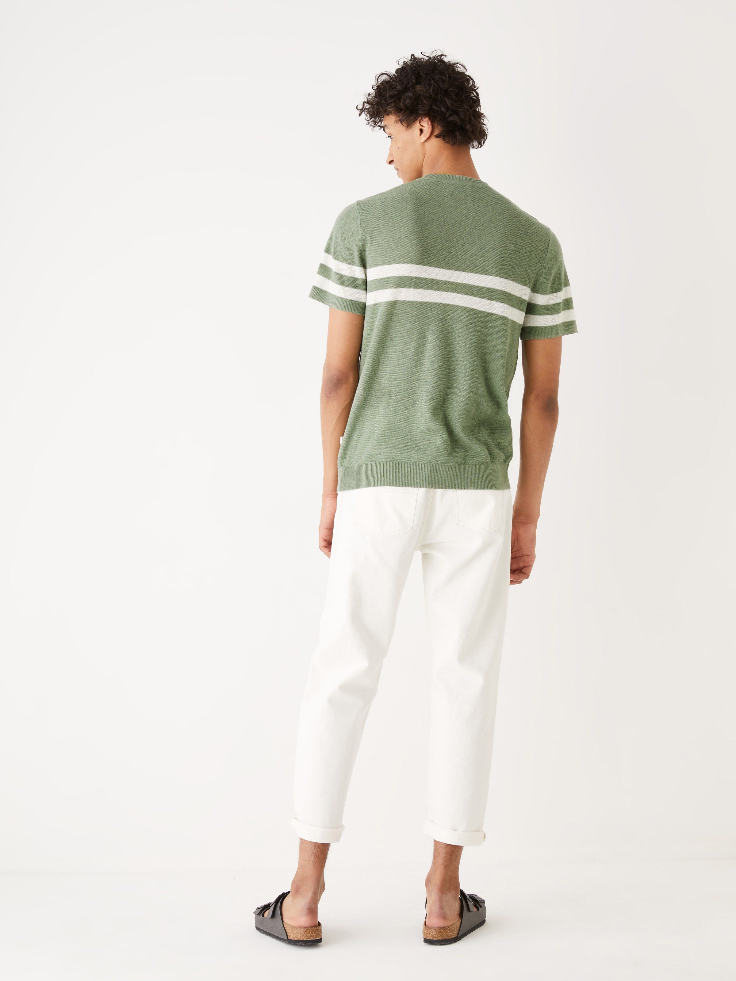 The Striped Linen T-Shirt in Light Green sold by Frank & Oak product image thumbnail 4