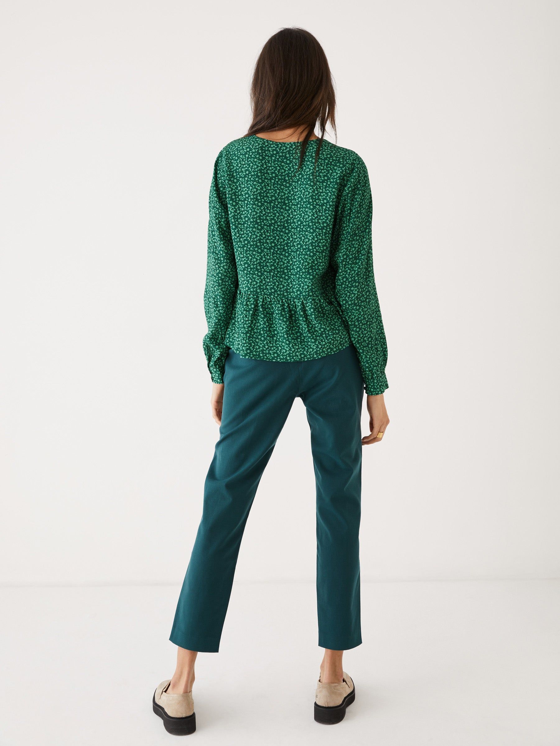 The Floral Chiffon Top in Evergreen sold by Frank & Oak product image thumbnail 4