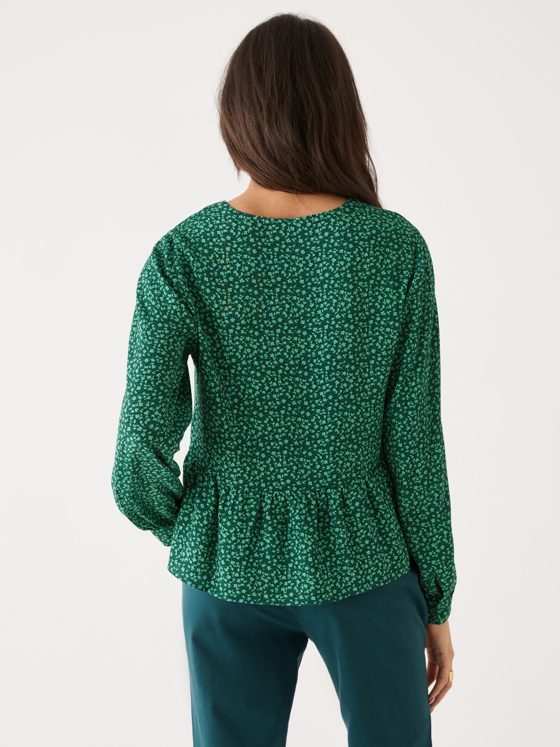 The Floral Chiffon Top in Evergreen sold by Frank & Oak product image thumbnail 2