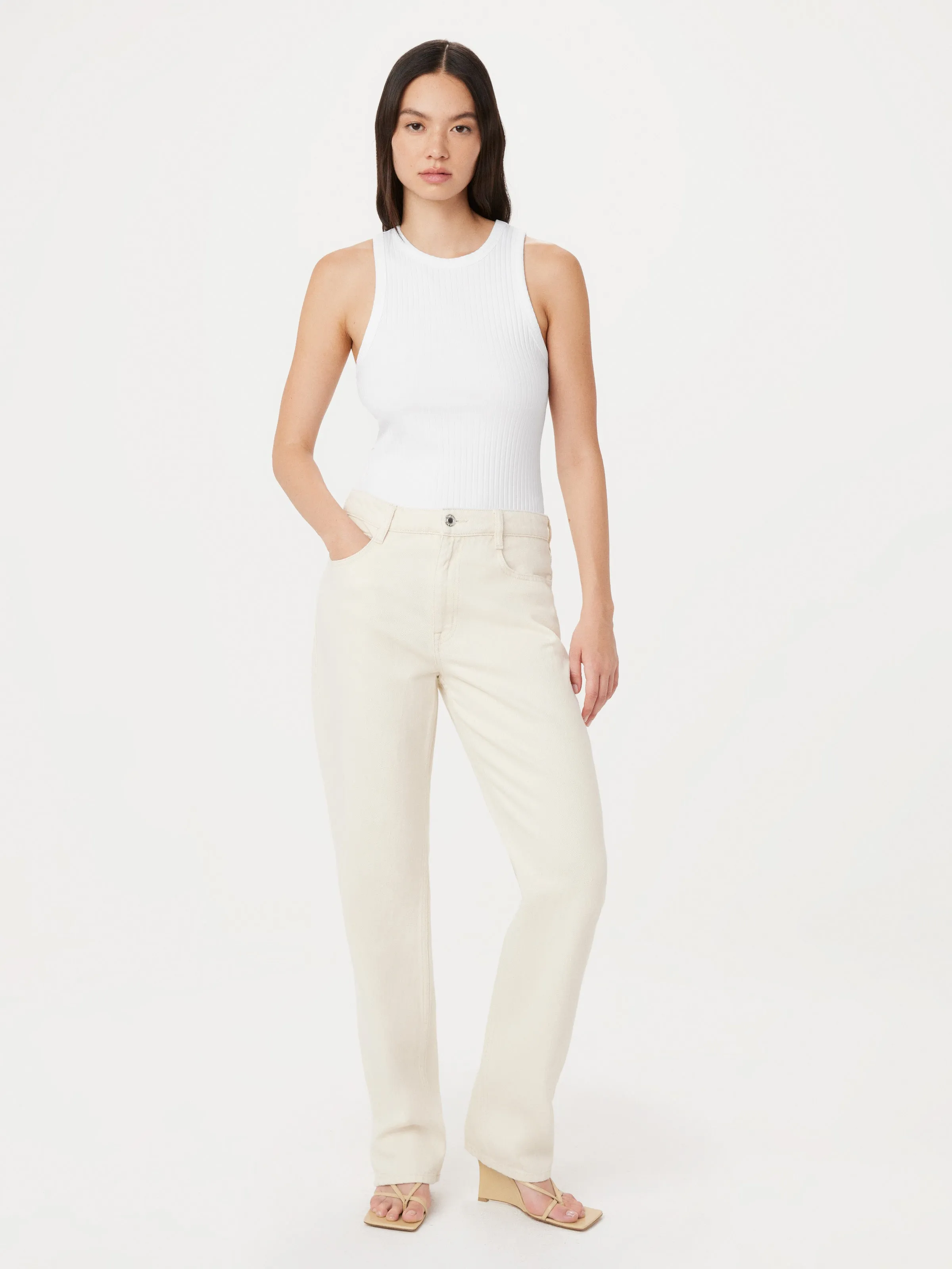The Cyndi Straight Jean in White sold by Frank & Oak product image thumbnail 2