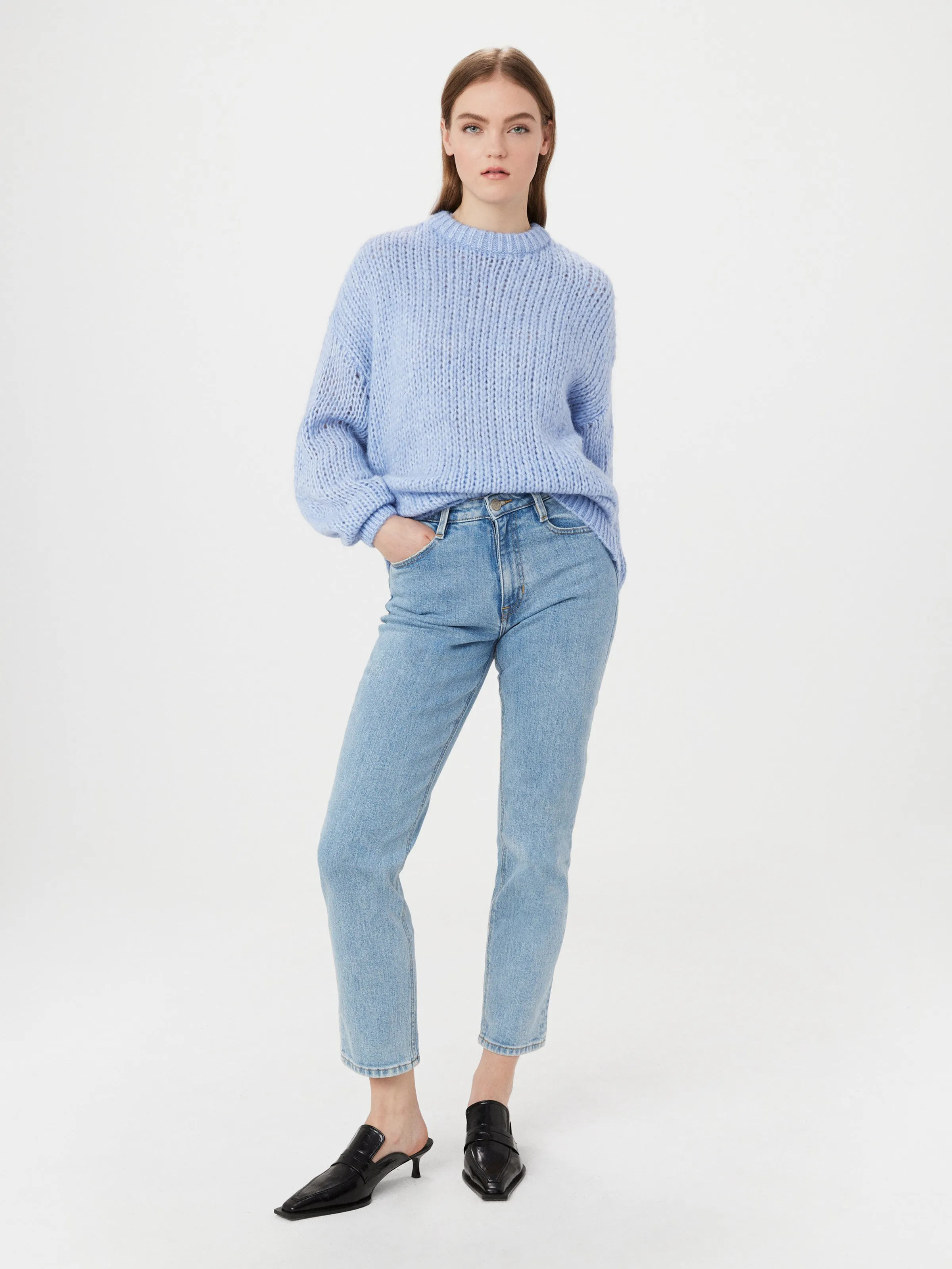 The Loose Fuzzy Sweater in Peony Blue sold by Frank & Oak product image thumbnail 3