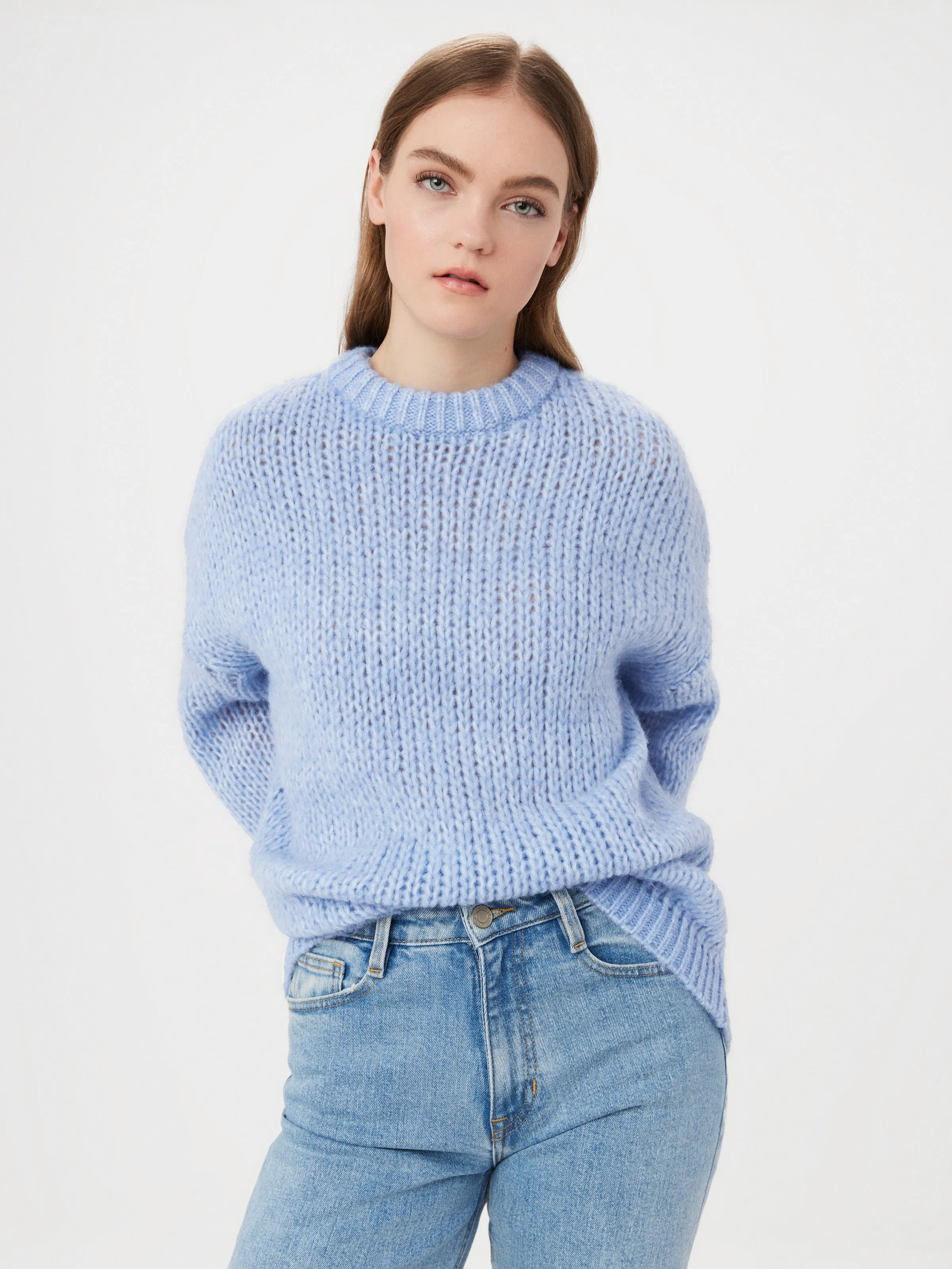 The Loose Fuzzy Sweater in Peony Blue sold by Frank & Oak product image thumbnail 4