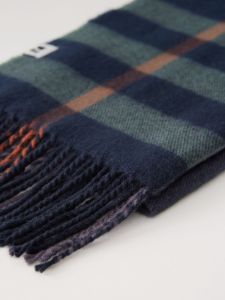 The Plaid Scarf in Deep Blue sold by Frank & Oak