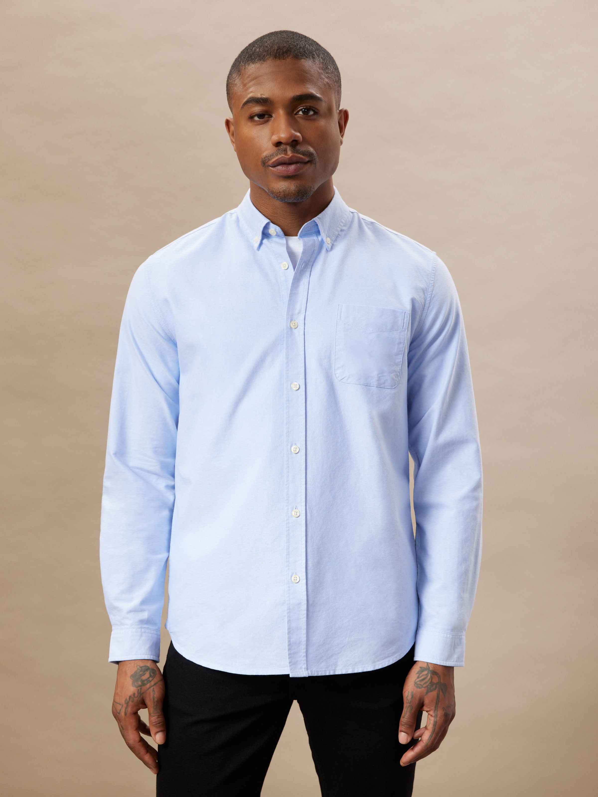 The Jasper Oxford Shirt in Light Blue sold by Frank & Oak