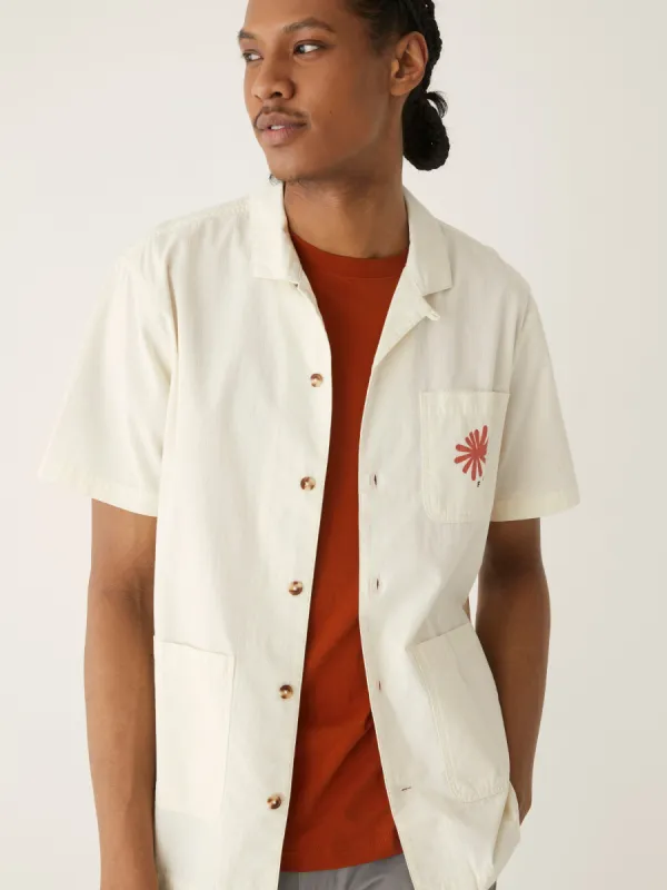 The Seersucker Summer Overshirt in White sold by Frank & Oak