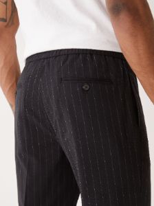The Striped Pull-On Pant in Midnight Blue sold by Frank & Oak
