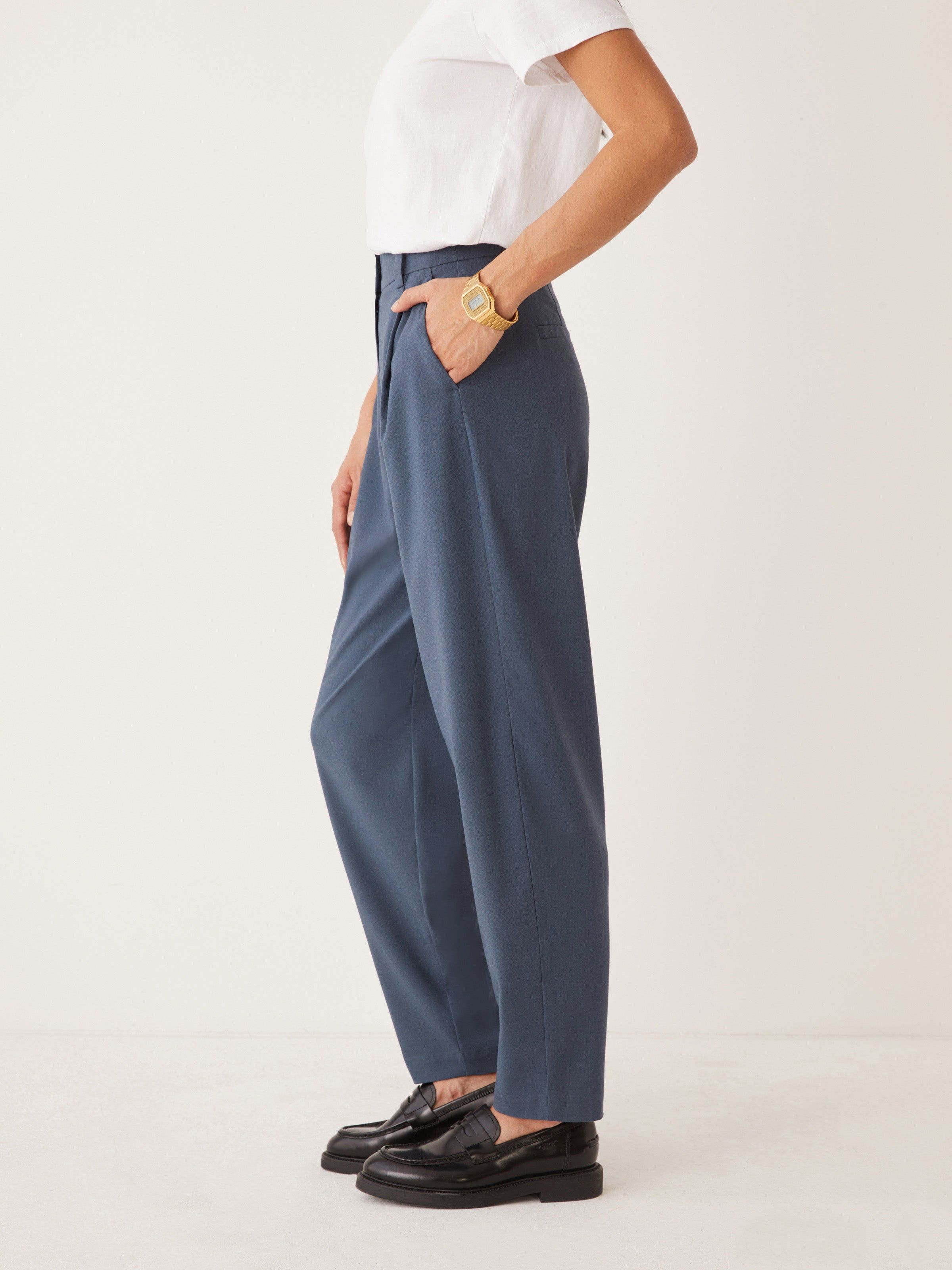 The Amelia Balloon Fit Pant in Slate Blue sold by Frank & Oak product image thumbnail 3