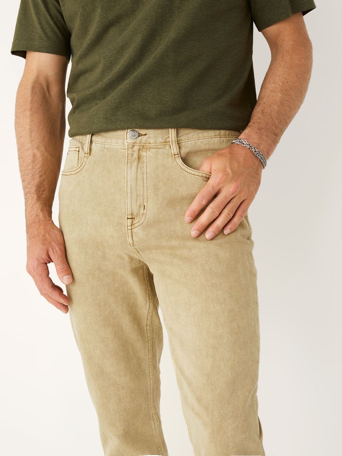 The Adam Slim Fit Hemp Jean in Sandy Beige sold by Frank & Oak product image thumbnail 4