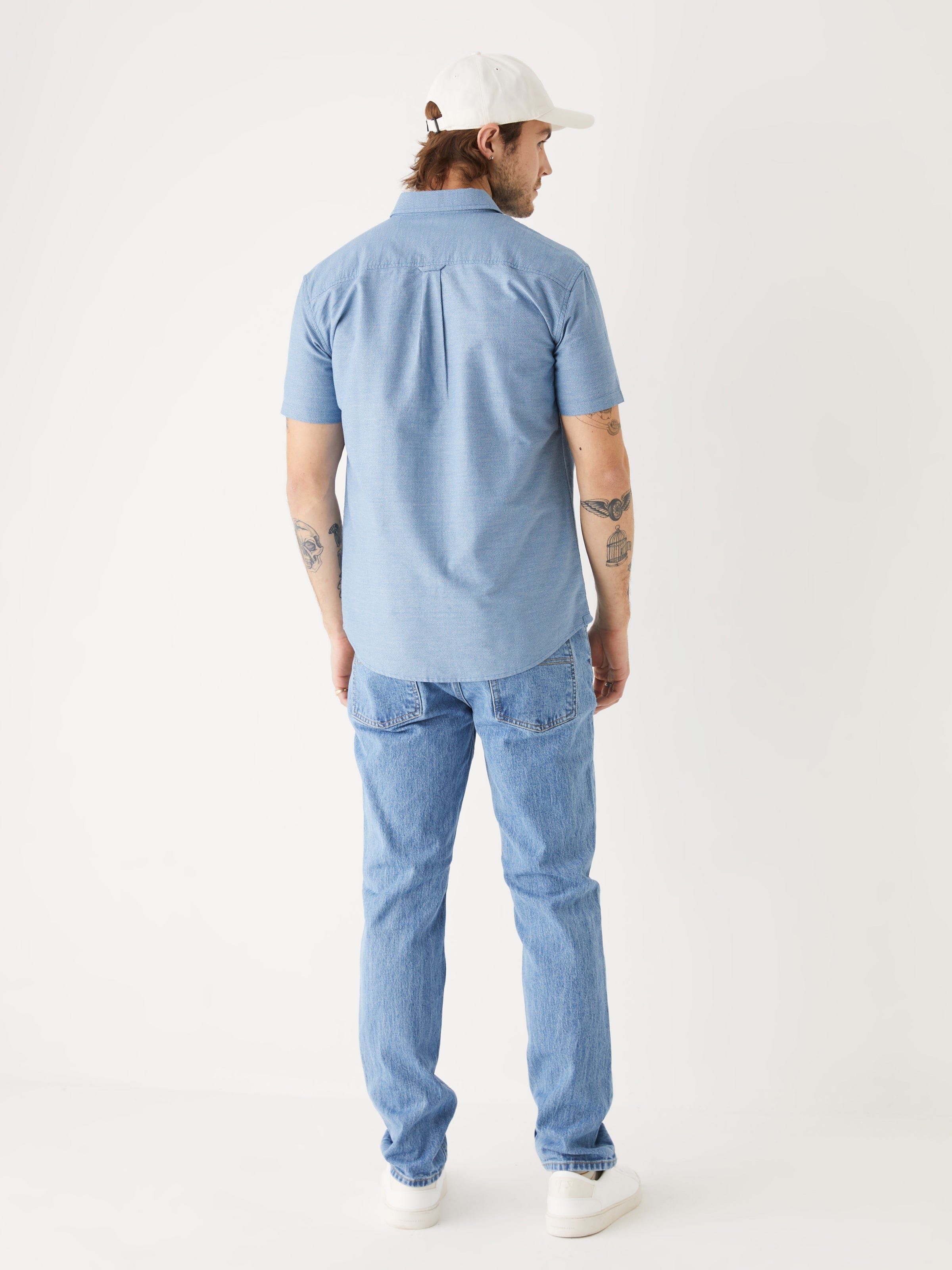 The Short-Sleeved Jasper Oxford Shirt in Dark Blue sold by Frank & Oak product image thumbnail 3