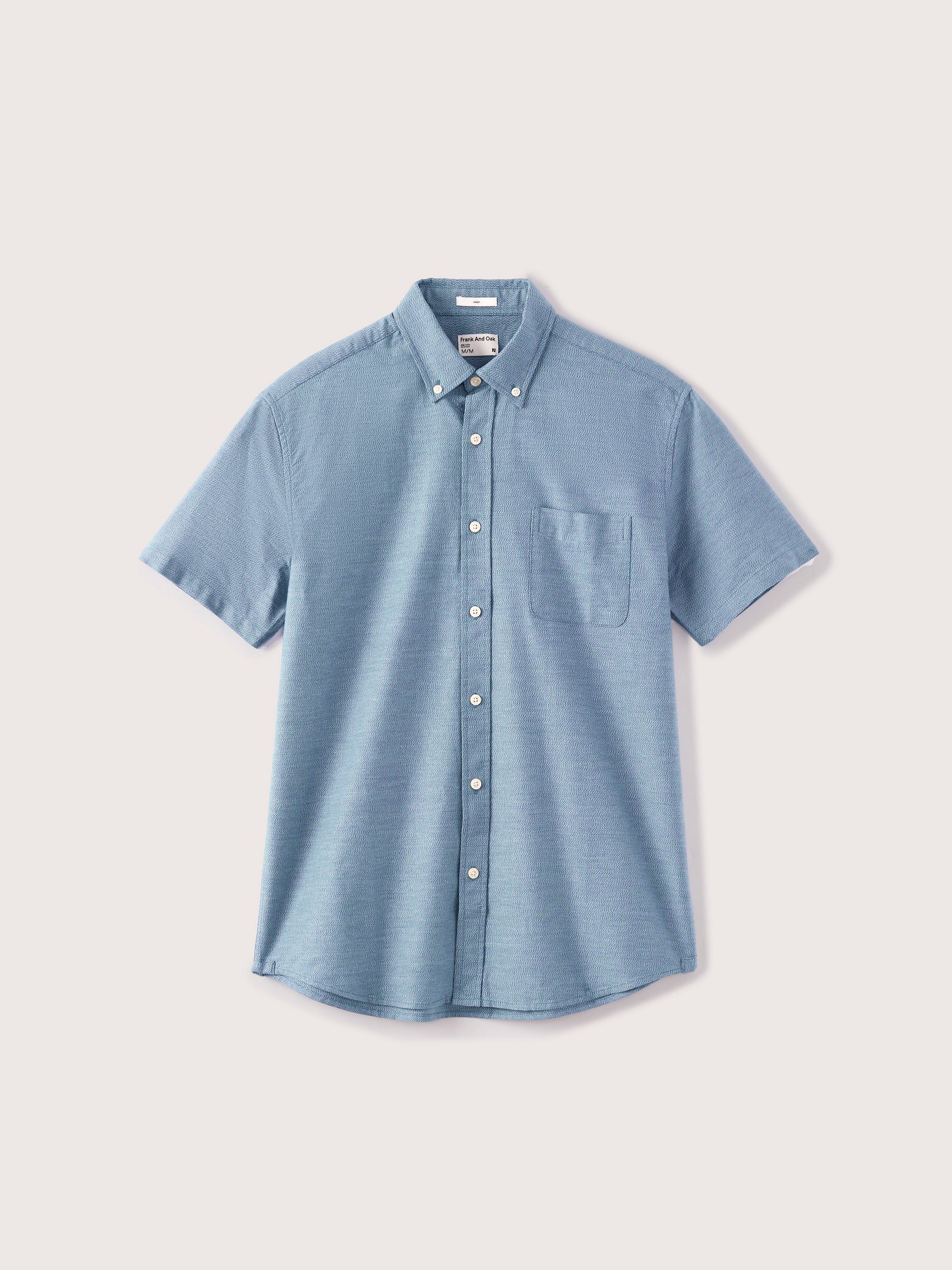 The Short-Sleeved Jasper Oxford Shirt in Dark Blue sold by Frank & Oak product image thumbnail 5
