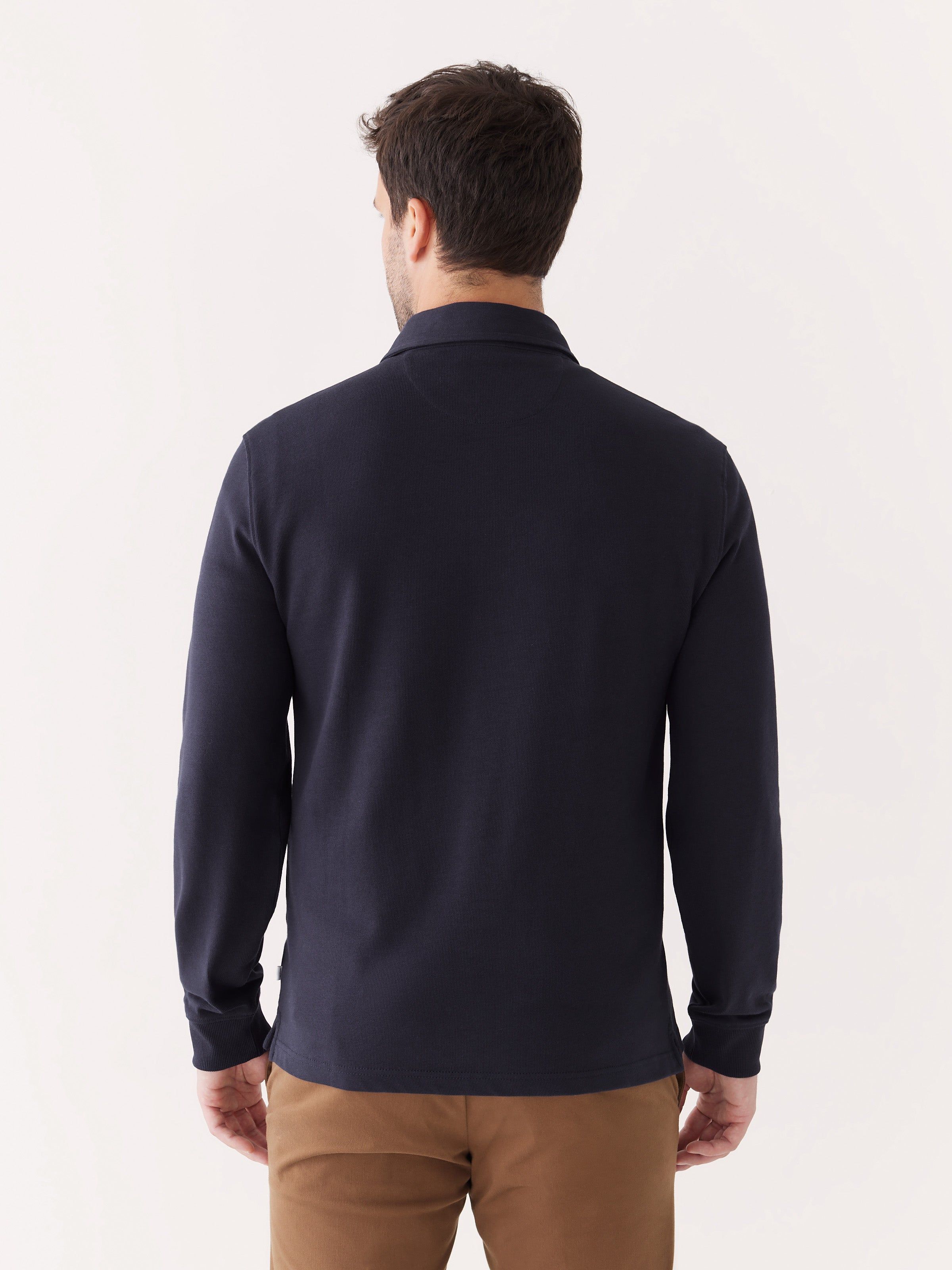 The Long Sleeve Rugby Polo in Night Sky Blue sold by Frank & Oak product image thumbnail 3