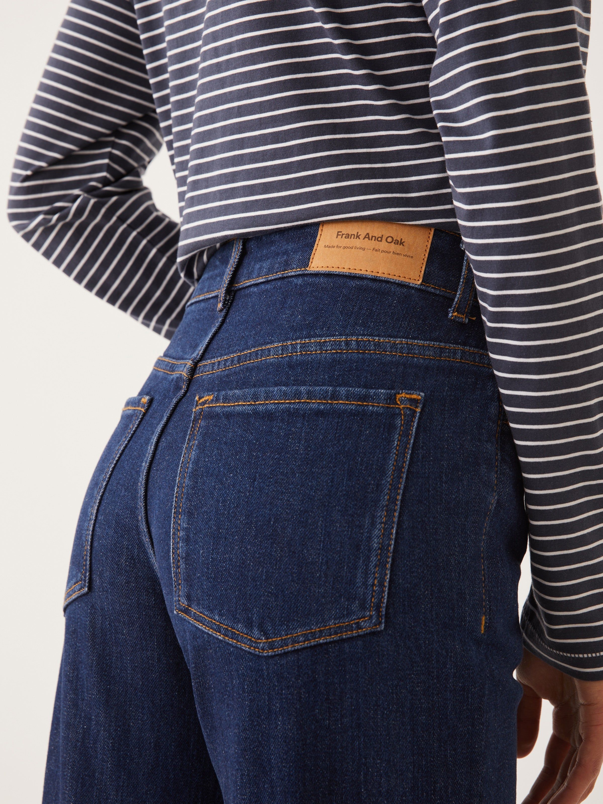The High Rise Marianne Relaxed Straight Fit Jean in Dark Indigo sold by Frank & Oak product image thumbnail 2