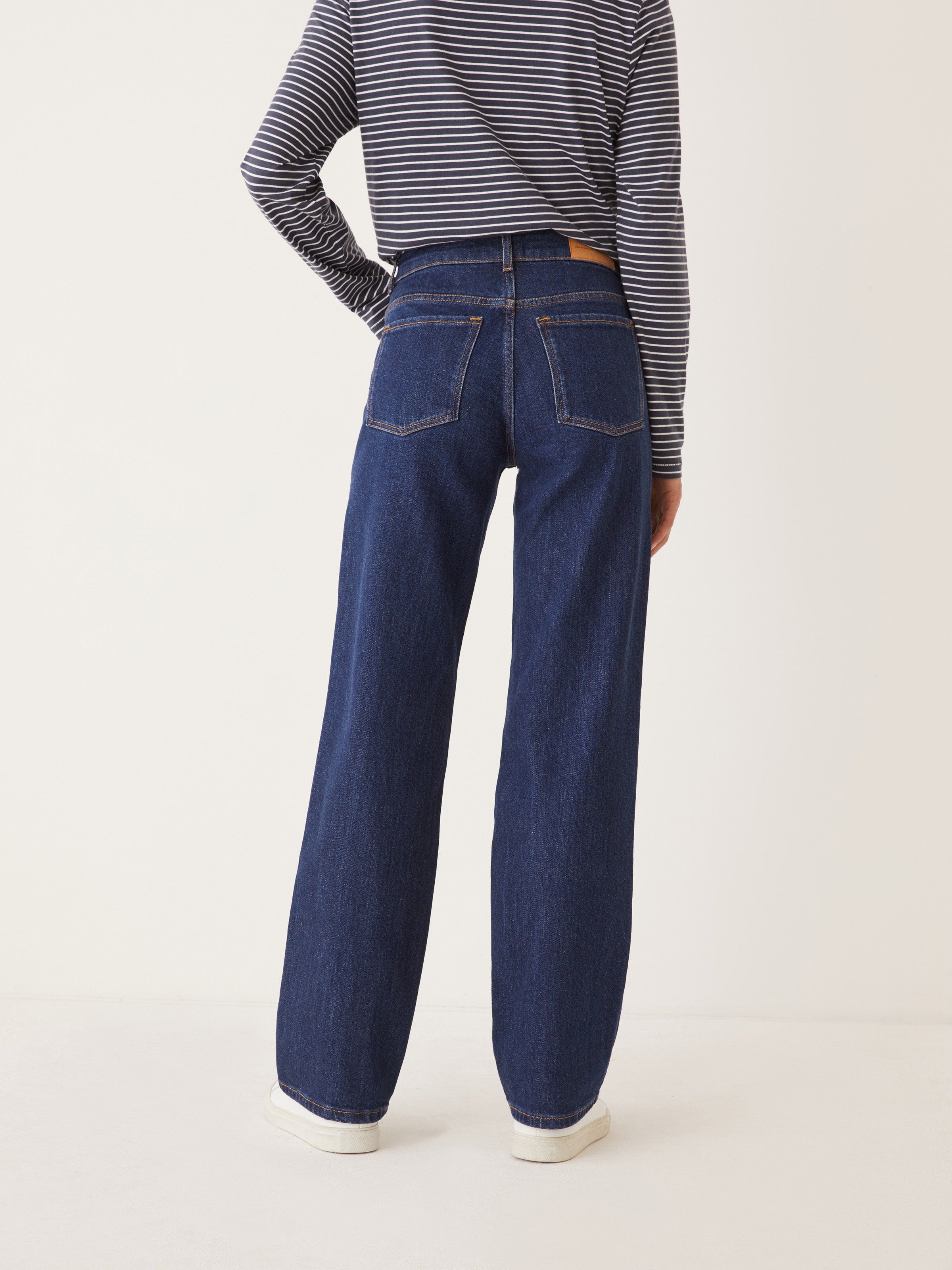The High Rise Marianne Relaxed Straight Fit Jean in Dark Indigo sold by Frank & Oak product image thumbnail 5