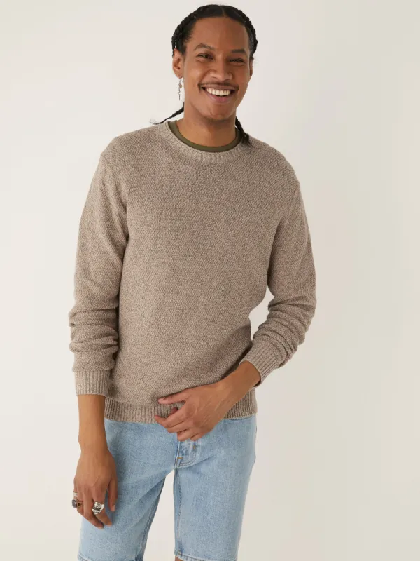 The Linen Twisted Yarn Sweater in Sand sold by Frank & Oak