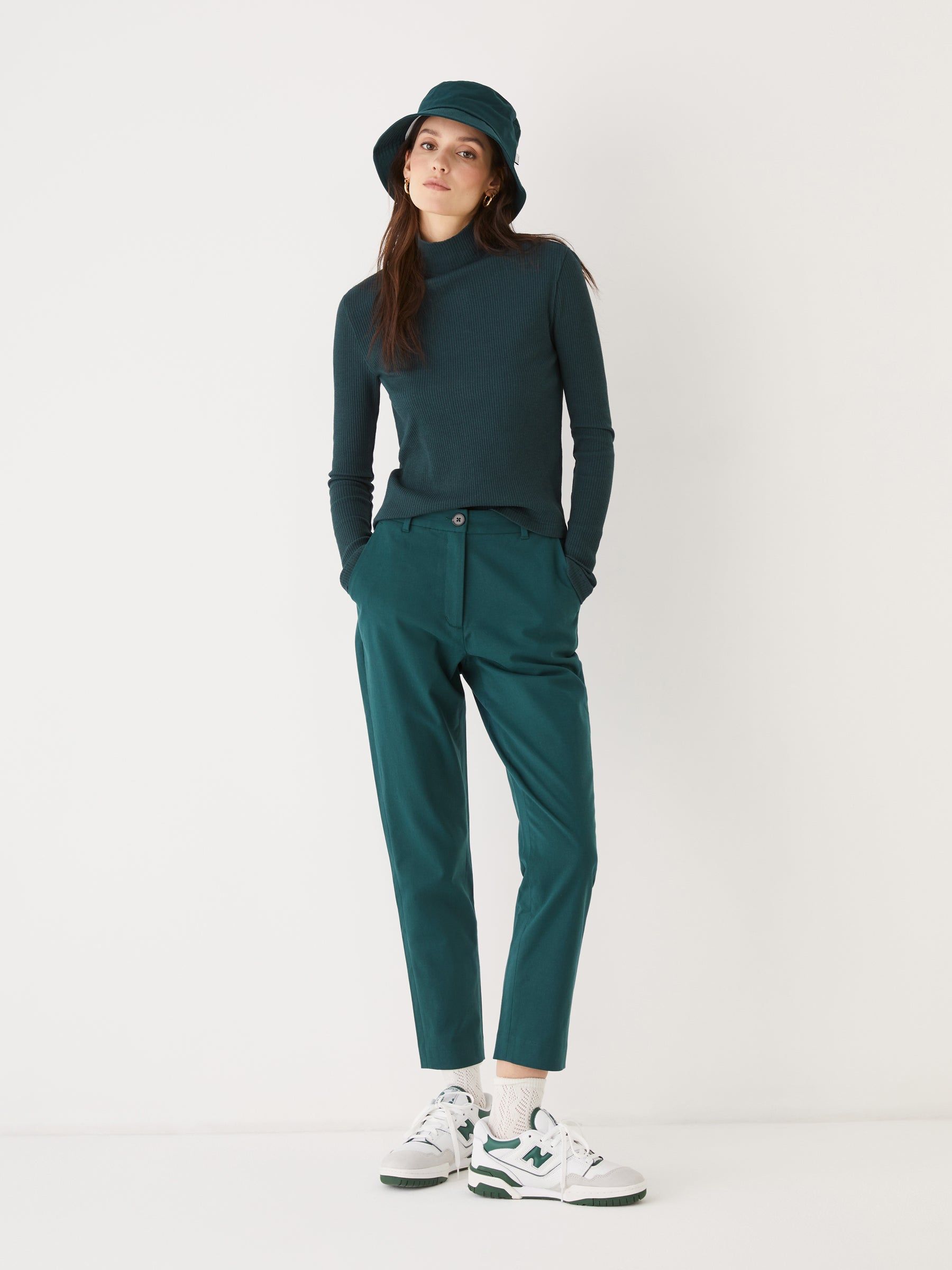 The Ribbed Long Sleeve Mockneck in Dark Green sold by Frank & Oak product image thumbnail 3