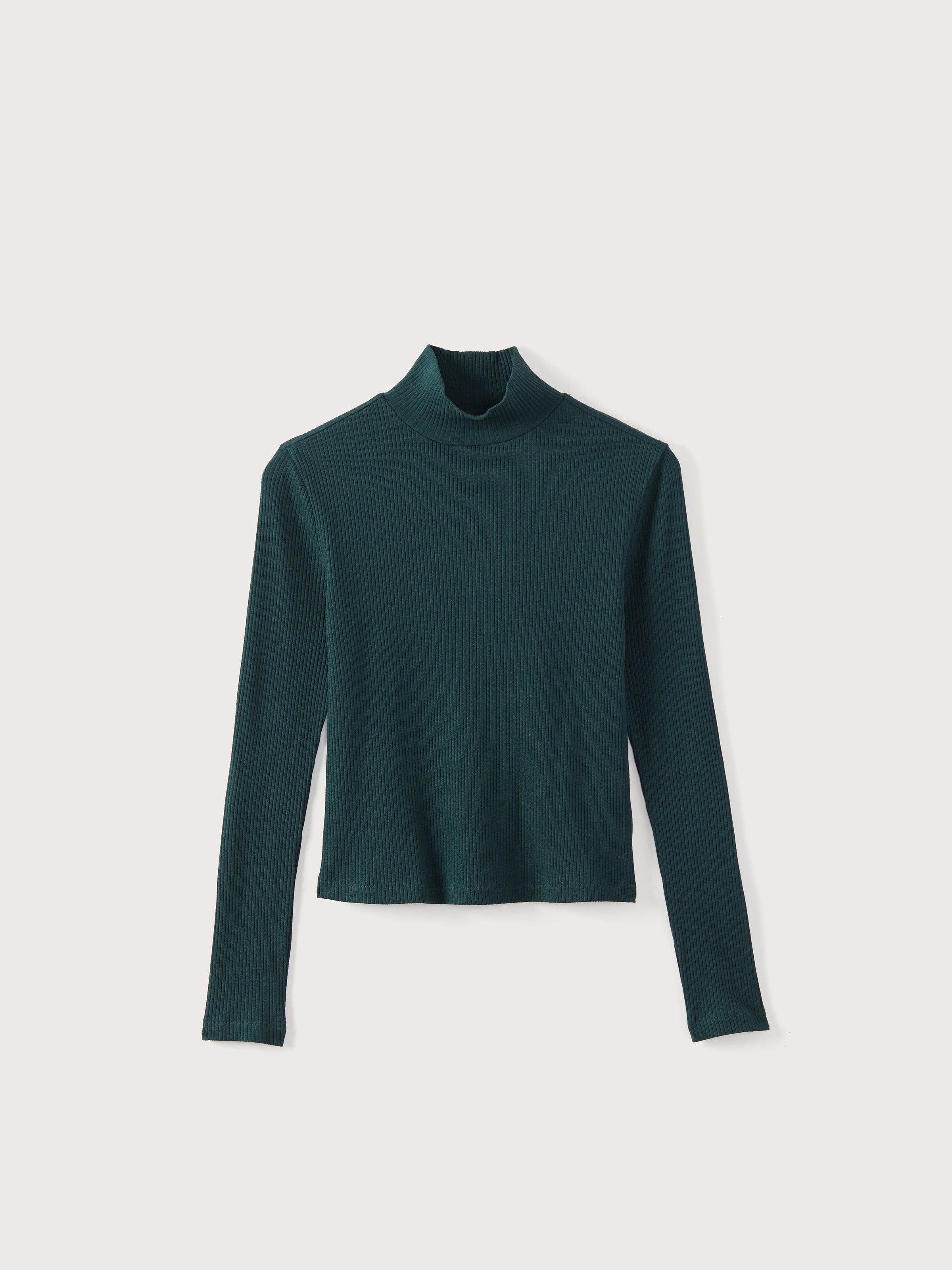 The Ribbed Long Sleeve Mockneck in Dark Green sold by Frank & Oak product image thumbnail 5