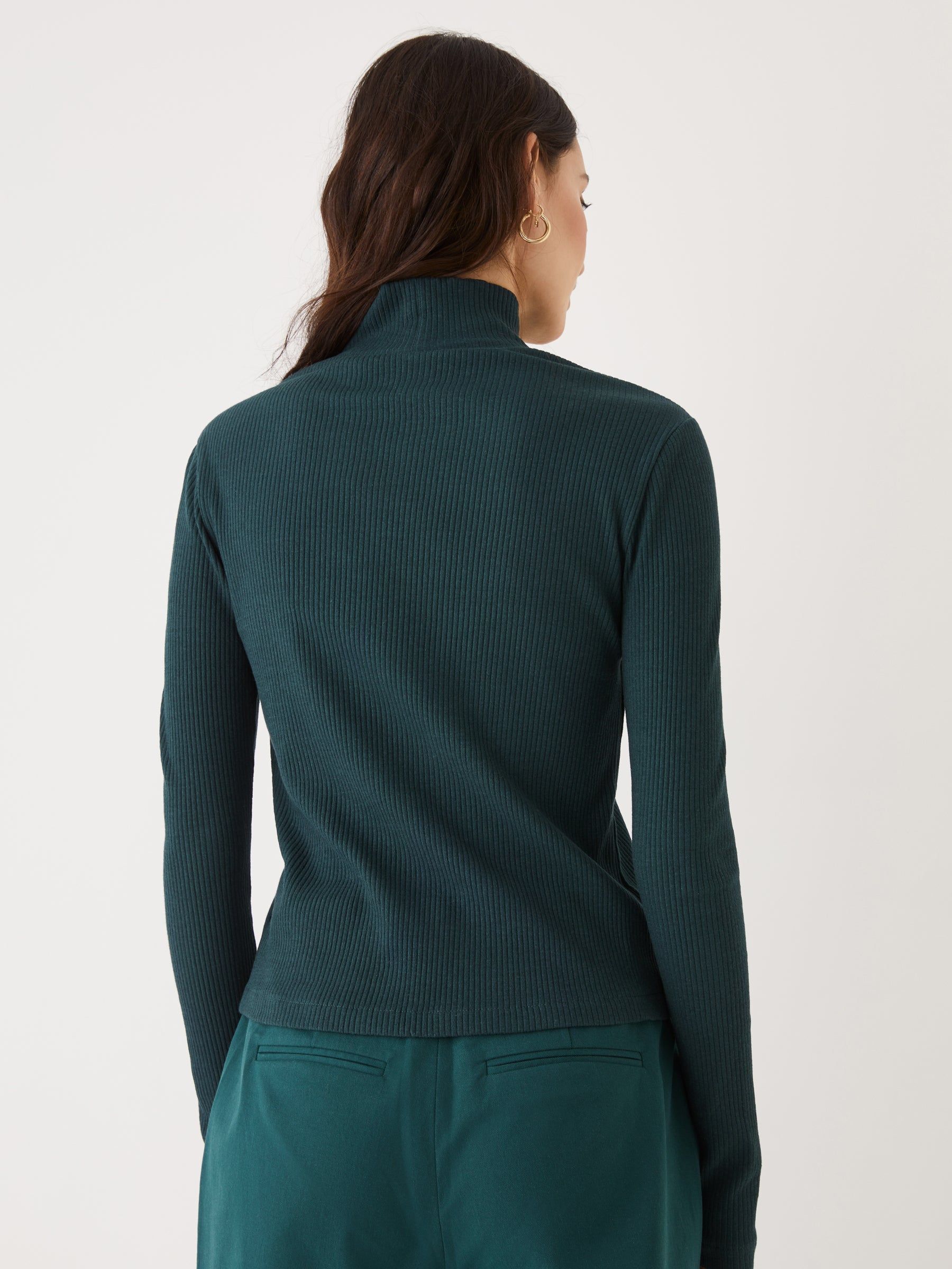 The Ribbed Long Sleeve Mockneck in Dark Green sold by Frank & Oak product image thumbnail 4