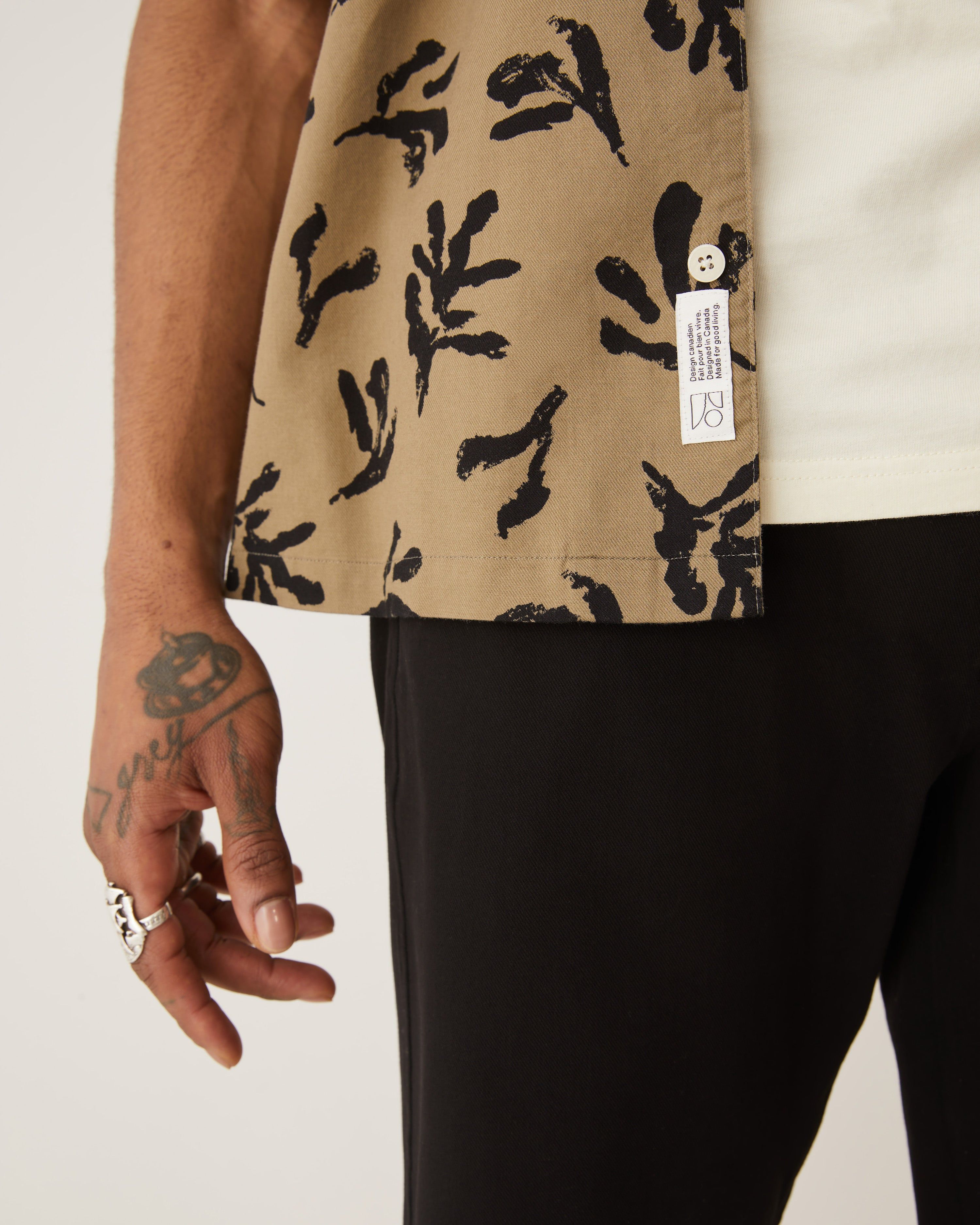 The Printed Resort Shirt in Khaki sold by Frank & Oak product image thumbnail 3