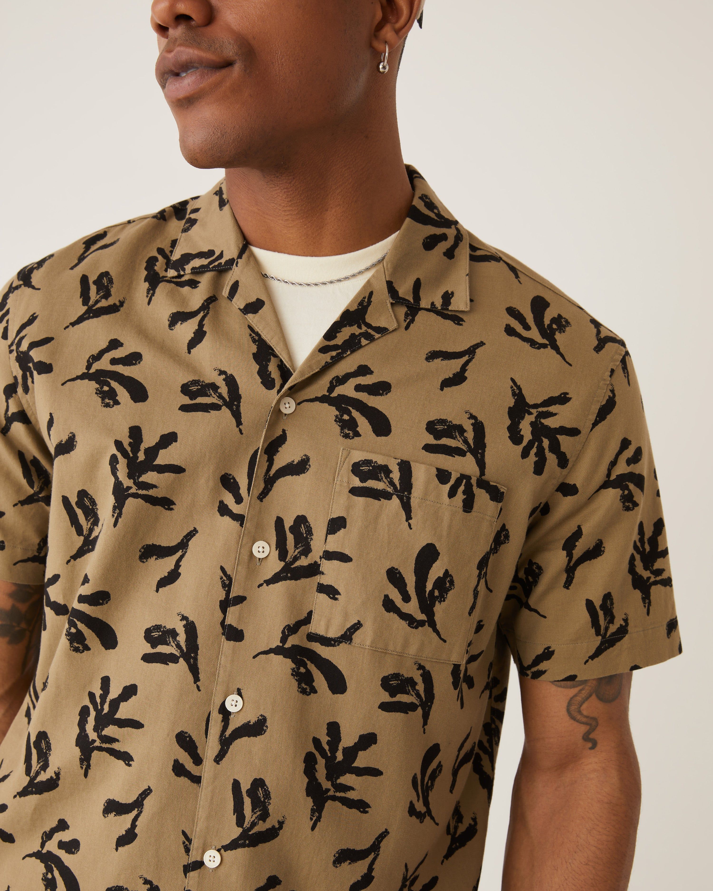 The Printed Resort Shirt in Khaki sold by Frank & Oak product image thumbnail 2