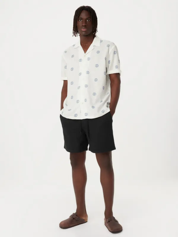 The Print Camp Collar Shirt in White sold by Frank & Oak