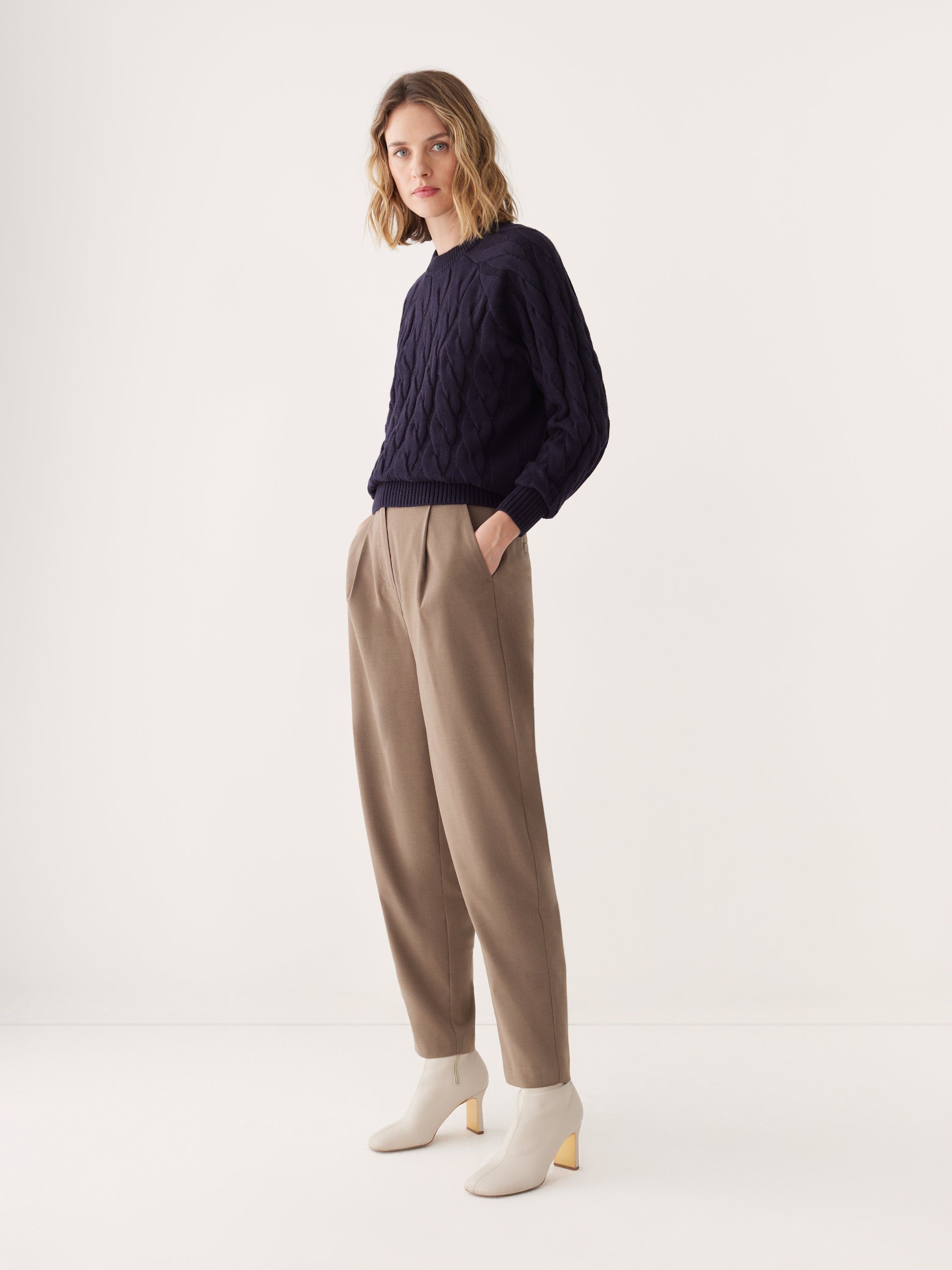 The Cable Knit Sweater in Dark Blue sold by Frank & Oak product image thumbnail 2