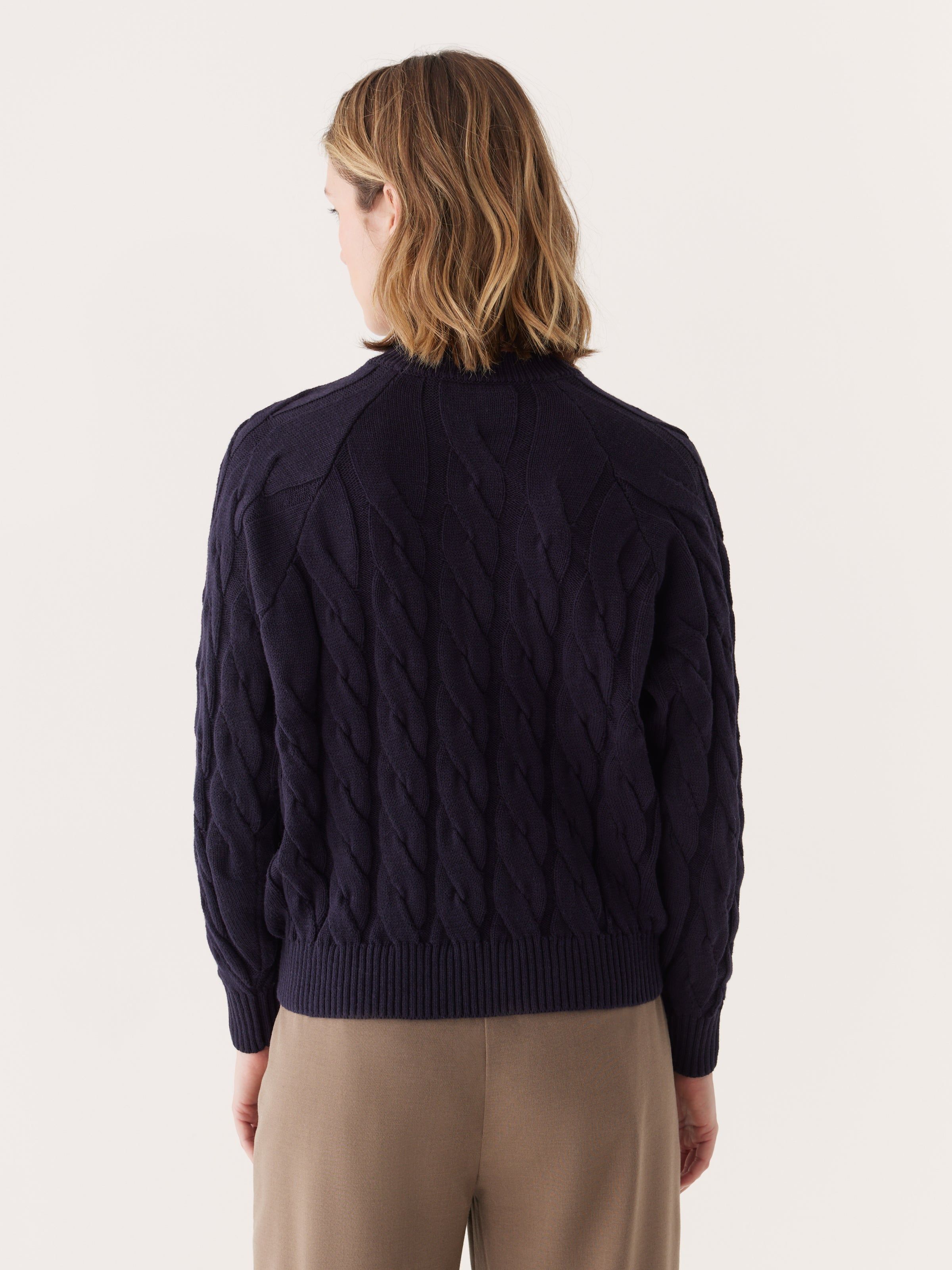 The Cable Knit Sweater in Dark Blue sold by Frank & Oak product image thumbnail 3