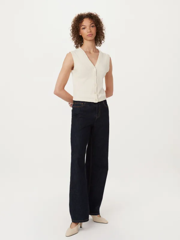 The Button-Up Sweater Vest in Vanilla sold by Frank & Oak