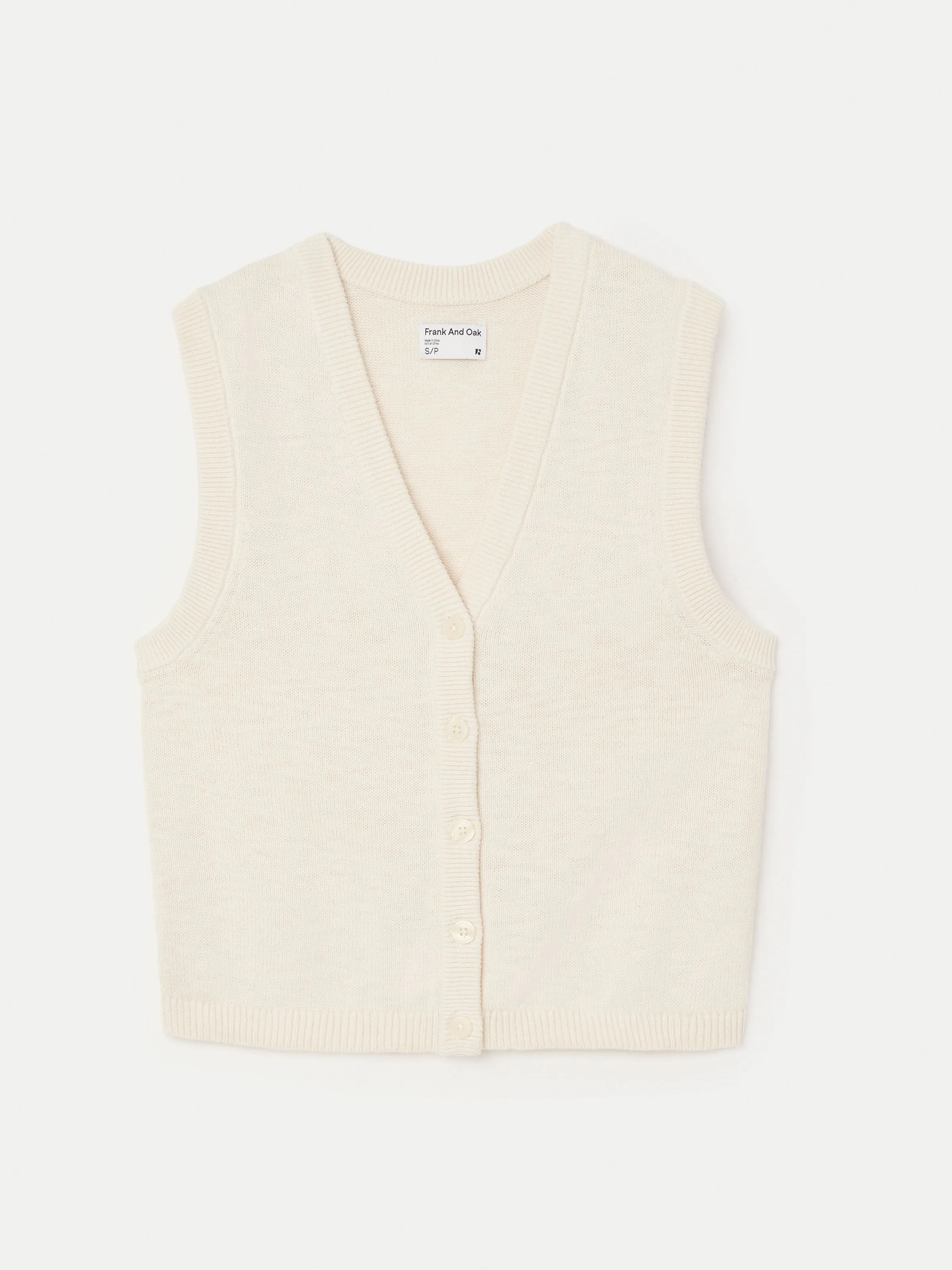 The Button-Up Sweater Vest in Vanilla sold by Frank & Oak product image thumbnail 5