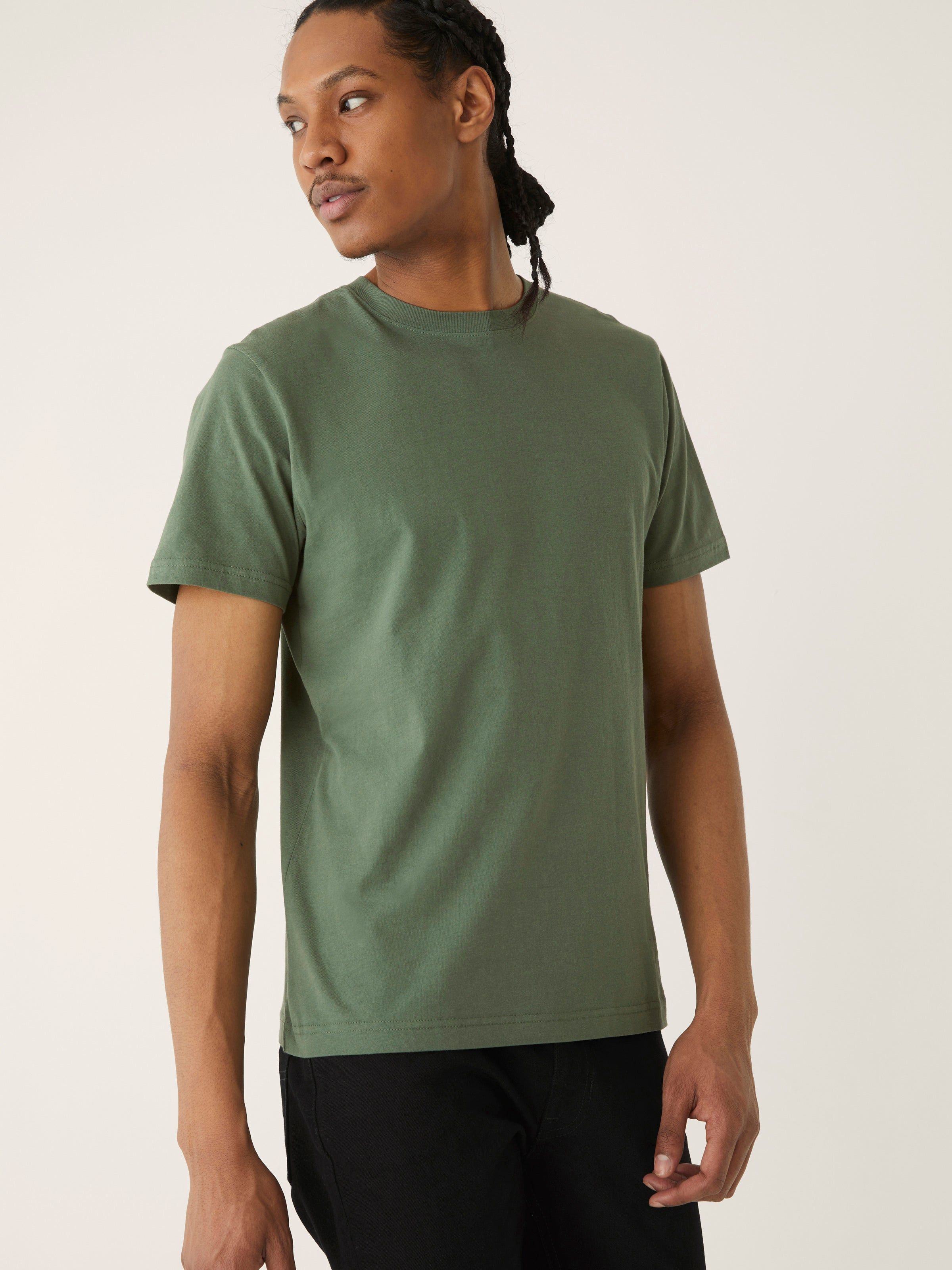 The Slim Essential Tee in Green sold by Frank & Oak product image thumbnail 2