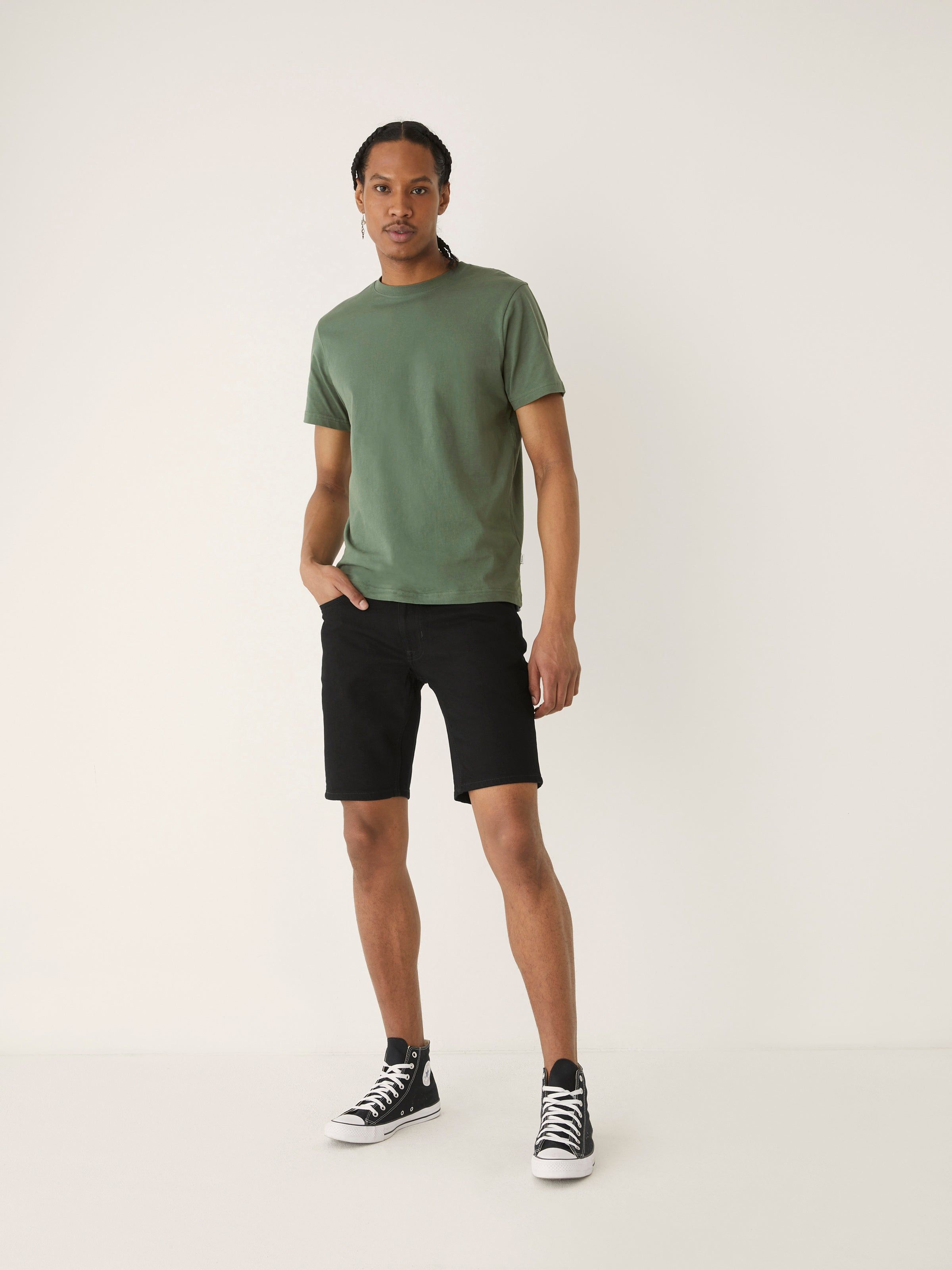 The Slim Essential Tee in Green sold by Frank & Oak