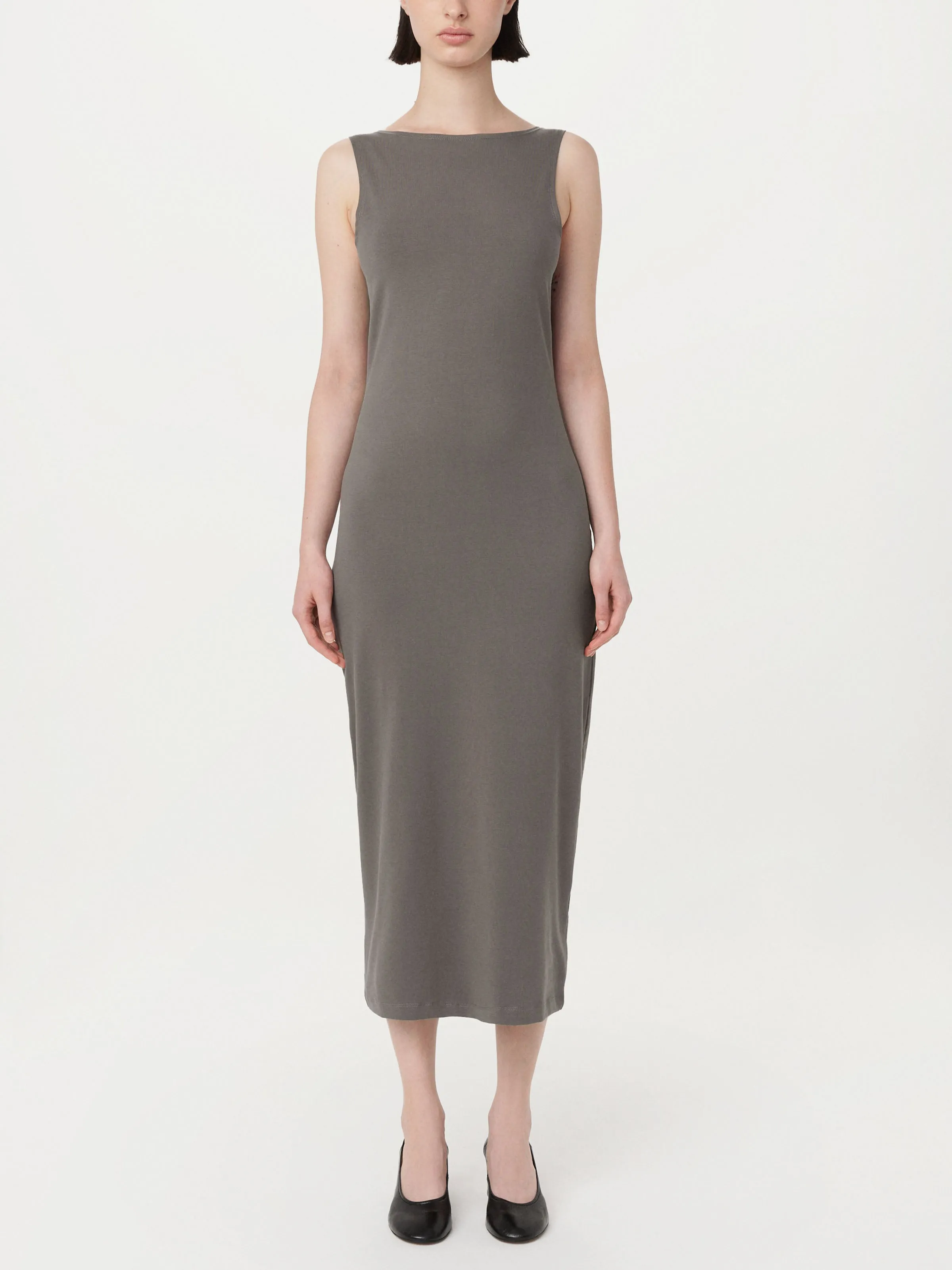 The Boat Neck Maxi Dress in Dark Grey sold by Frank & Oak product image thumbnail 3
