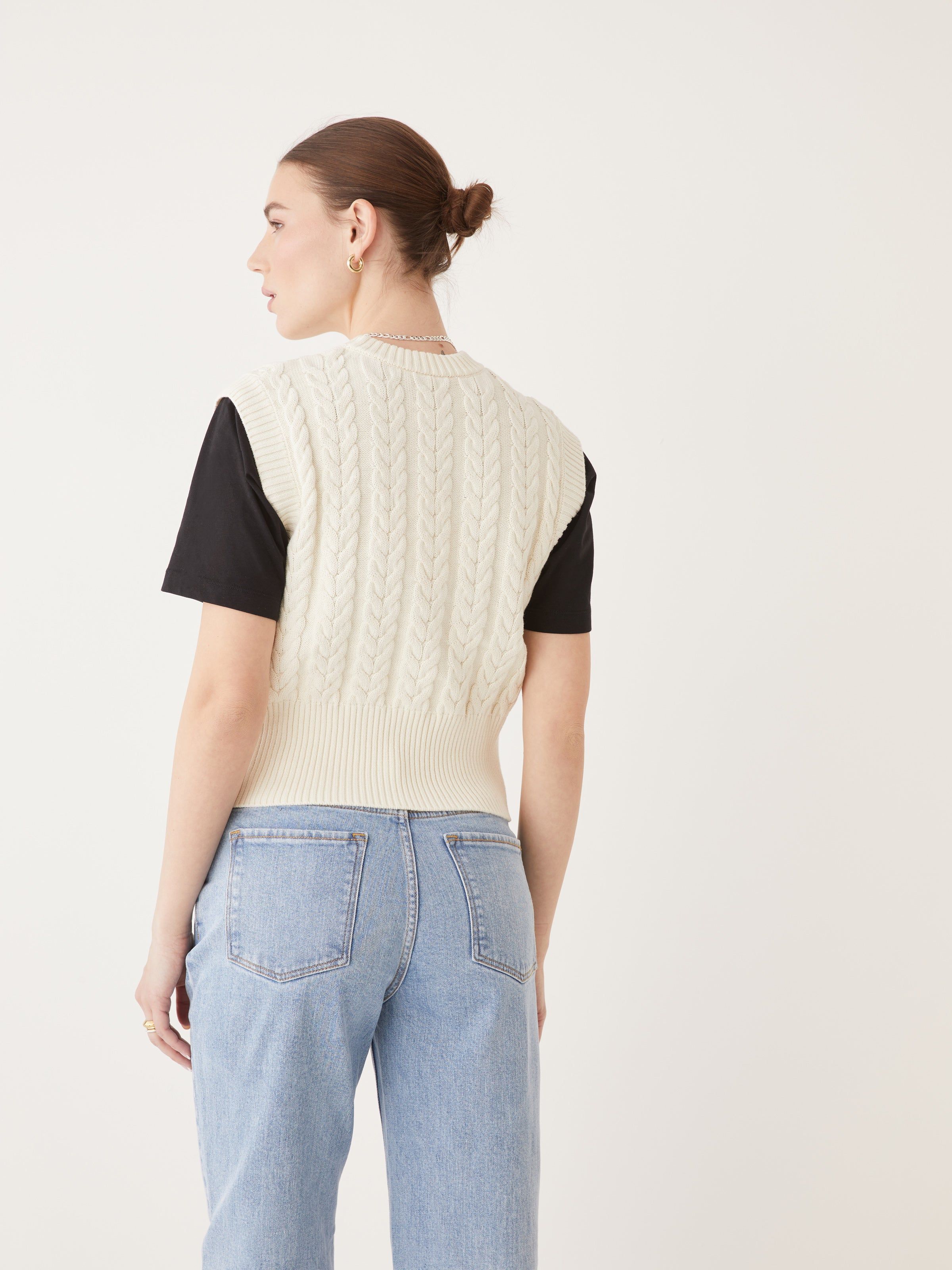 The Knitted Sweater Vest in White sold by Frank & Oak product image thumbnail 4