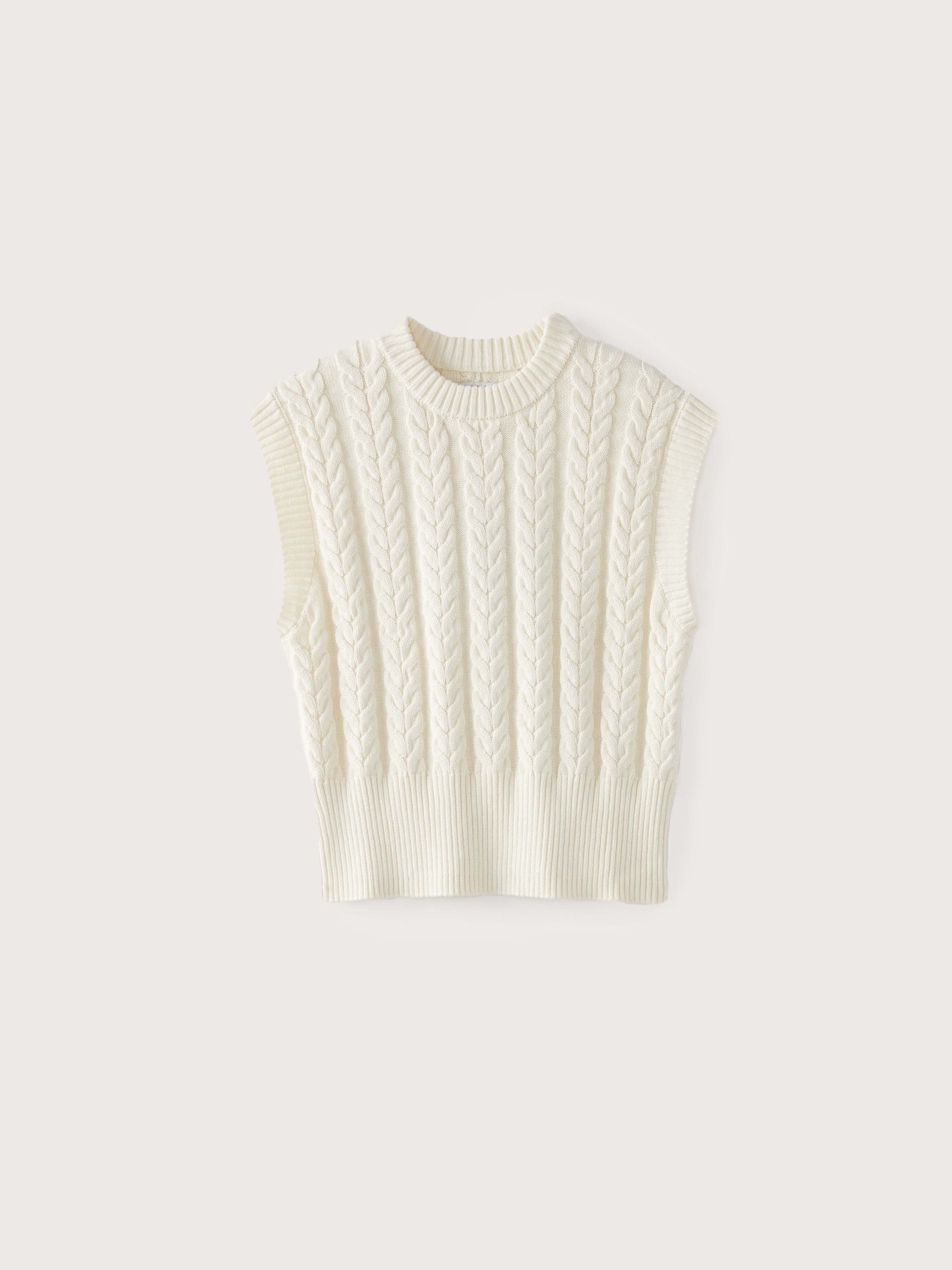 The Knitted Sweater Vest in White sold by Frank & Oak product image thumbnail 5