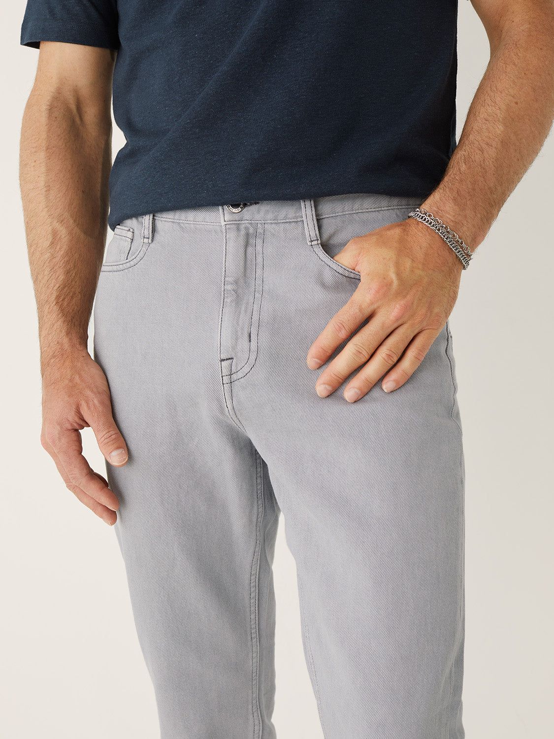 The Adam Slim Fit Hemp Jean in Grey Cloud sold by Frank & Oak product image thumbnail 4