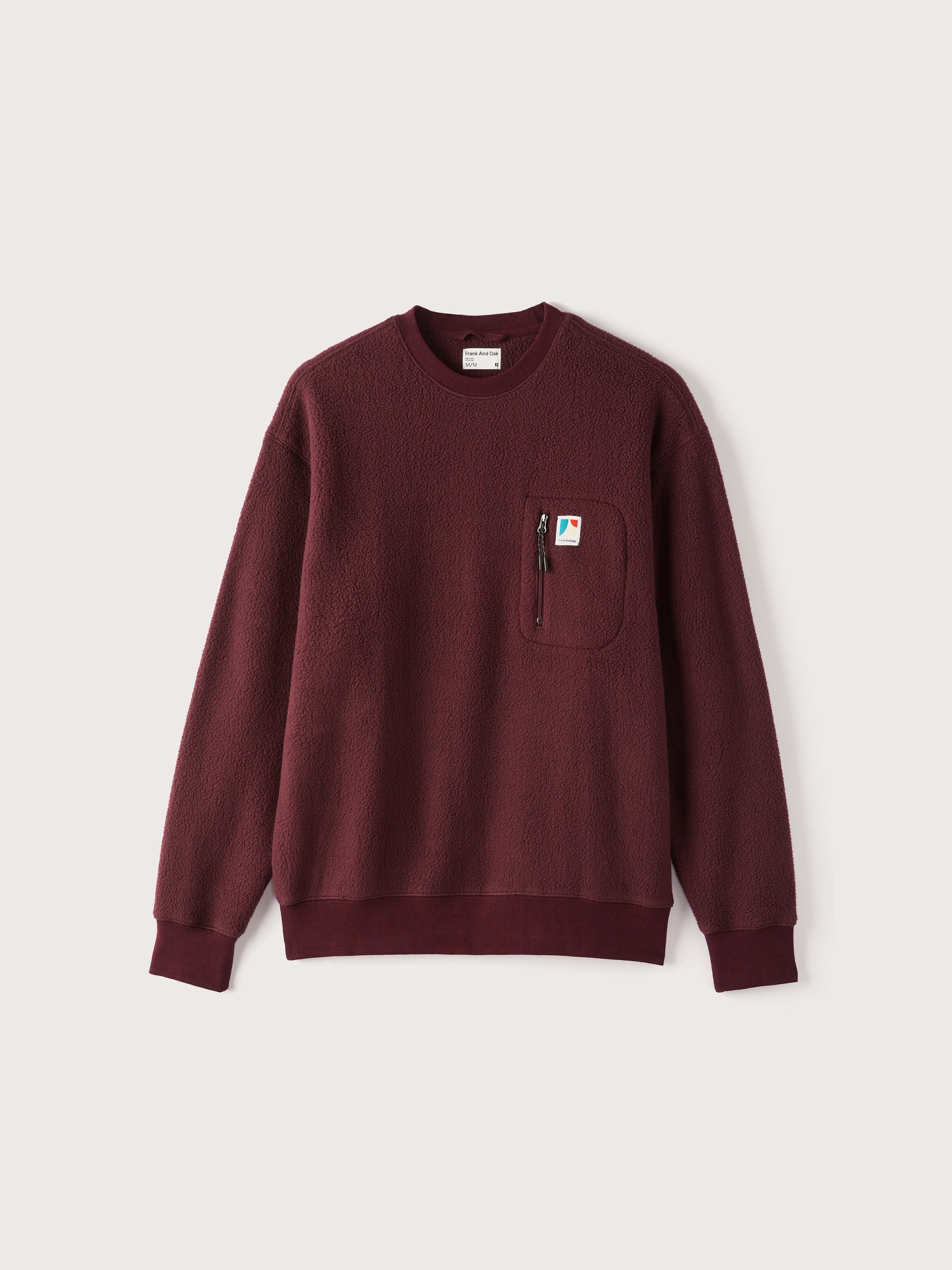 The Polar Fleece Crewneck Sweater in Dark Red sold by Frank & Oak product image thumbnail 7