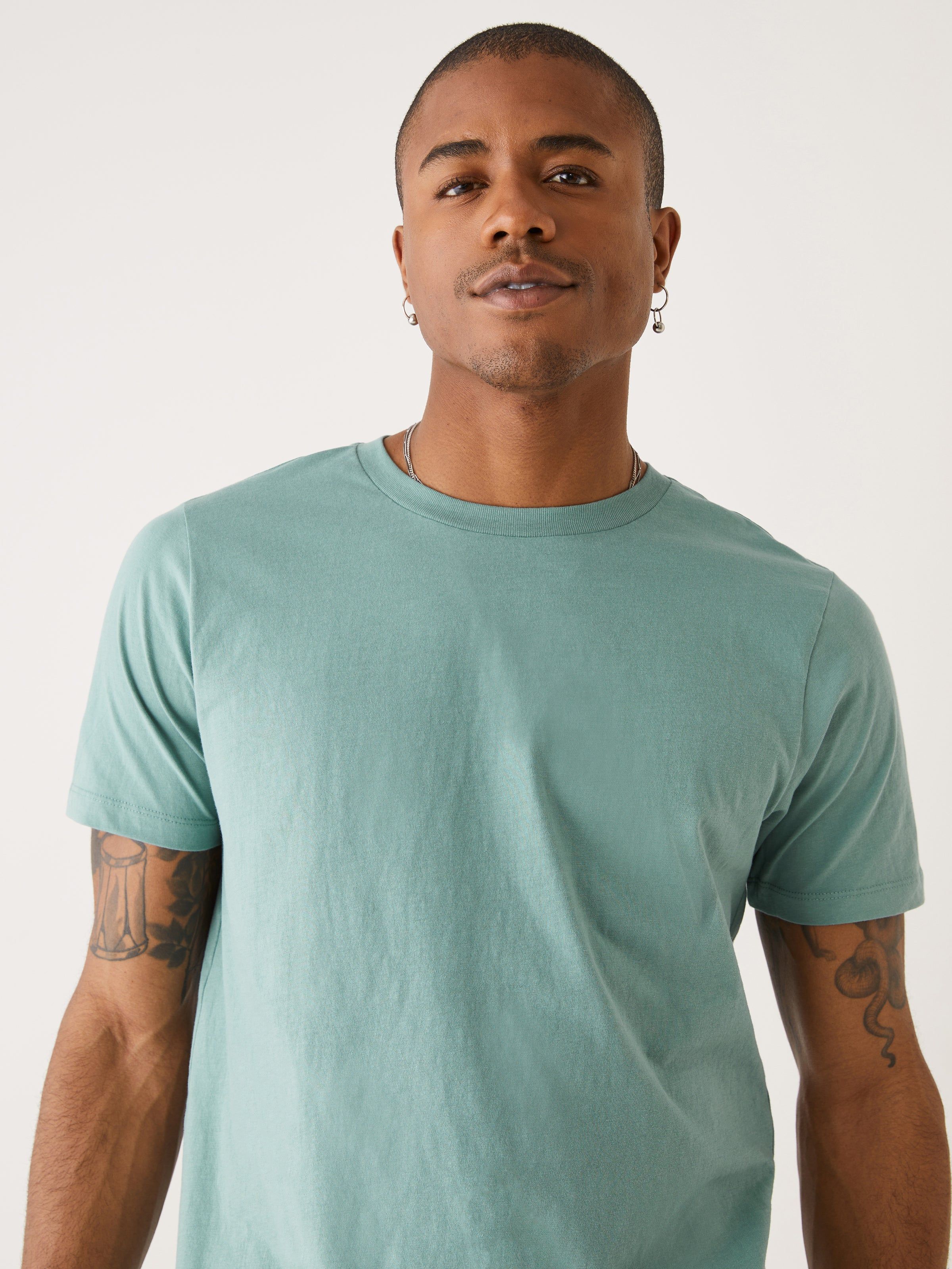 The Slim Fit Essential T-Shirt in Blue sold by Frank & Oak product image thumbnail 3