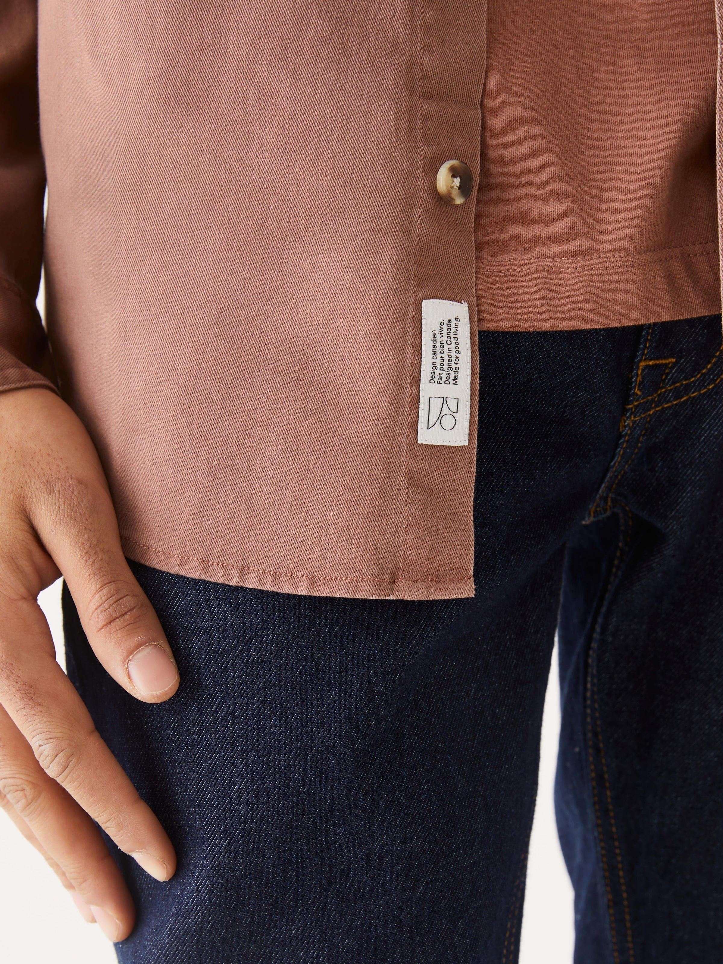 The Washed Twill Worker Shirt in Cognac sold by Frank & Oak product image thumbnail 4