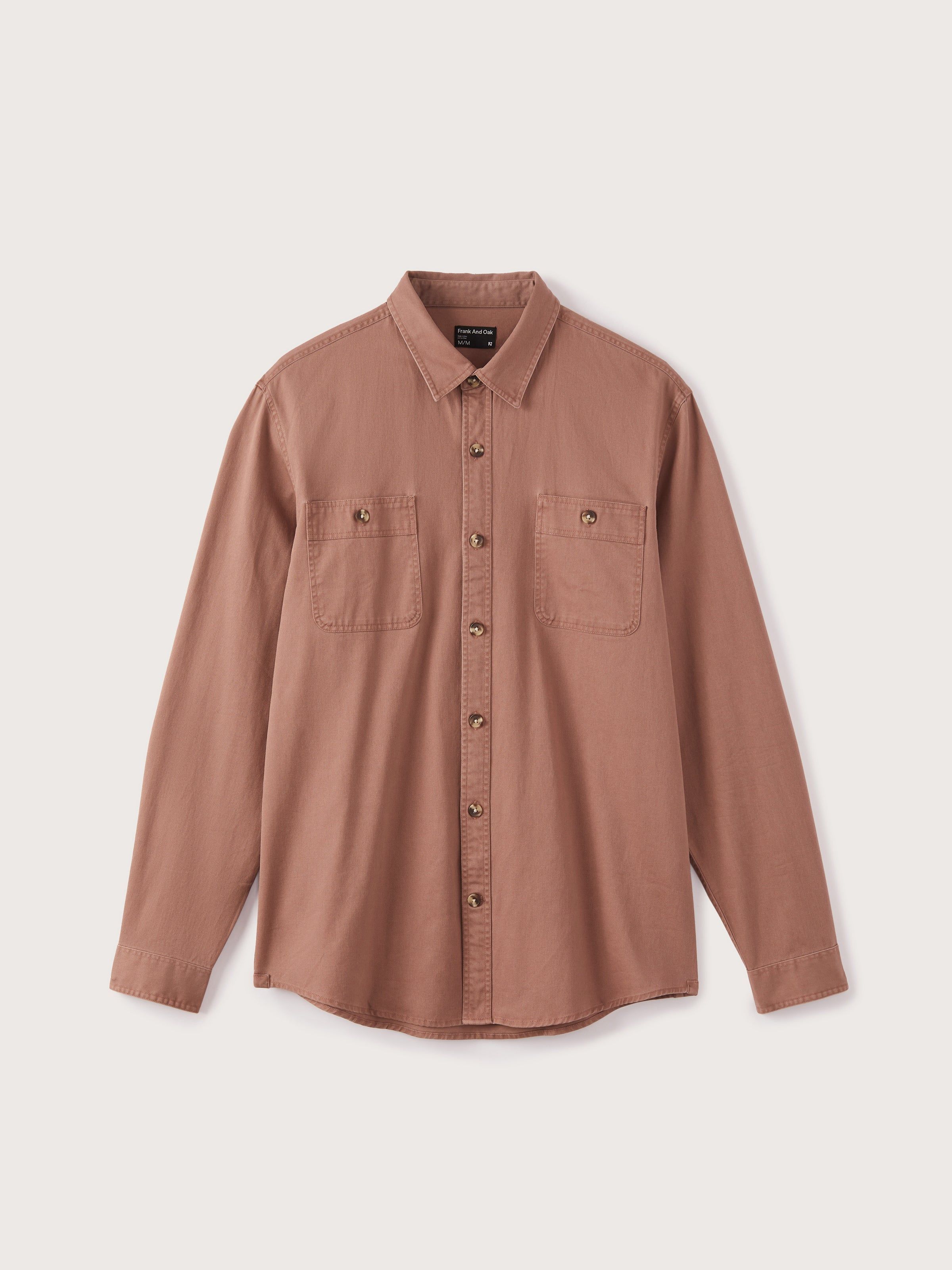 The Washed Twill Worker Shirt in Cognac sold by Frank & Oak product image thumbnail 7