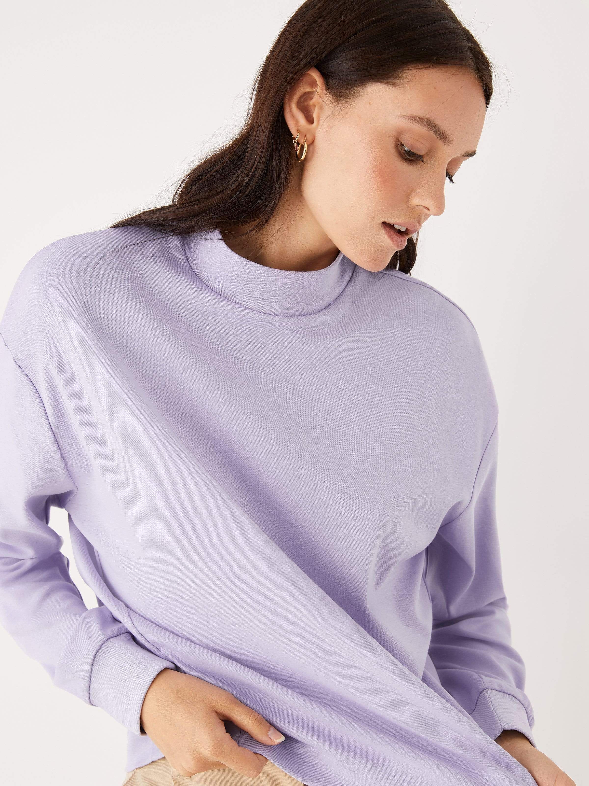 The Double Knit Mockneck in Purple sold by Frank & Oak