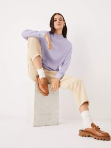 The Double Knit Mockneck in Purple sold by Frank & Oak