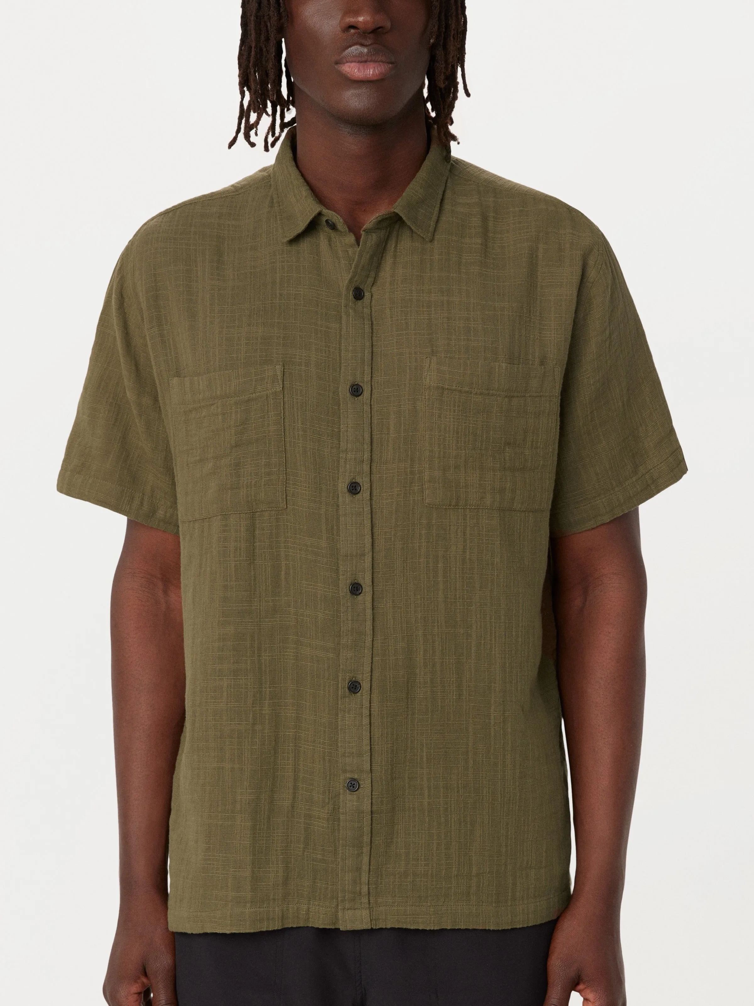 The Double Cloth Shirt in Tuscany Green sold by Frank & Oak product image thumbnail 3