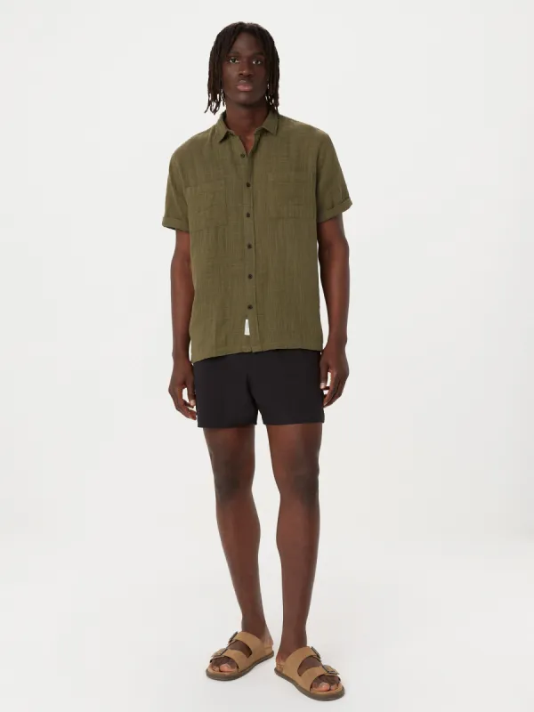 The Double Cloth Shirt in Tuscany Green sold by Frank & Oak