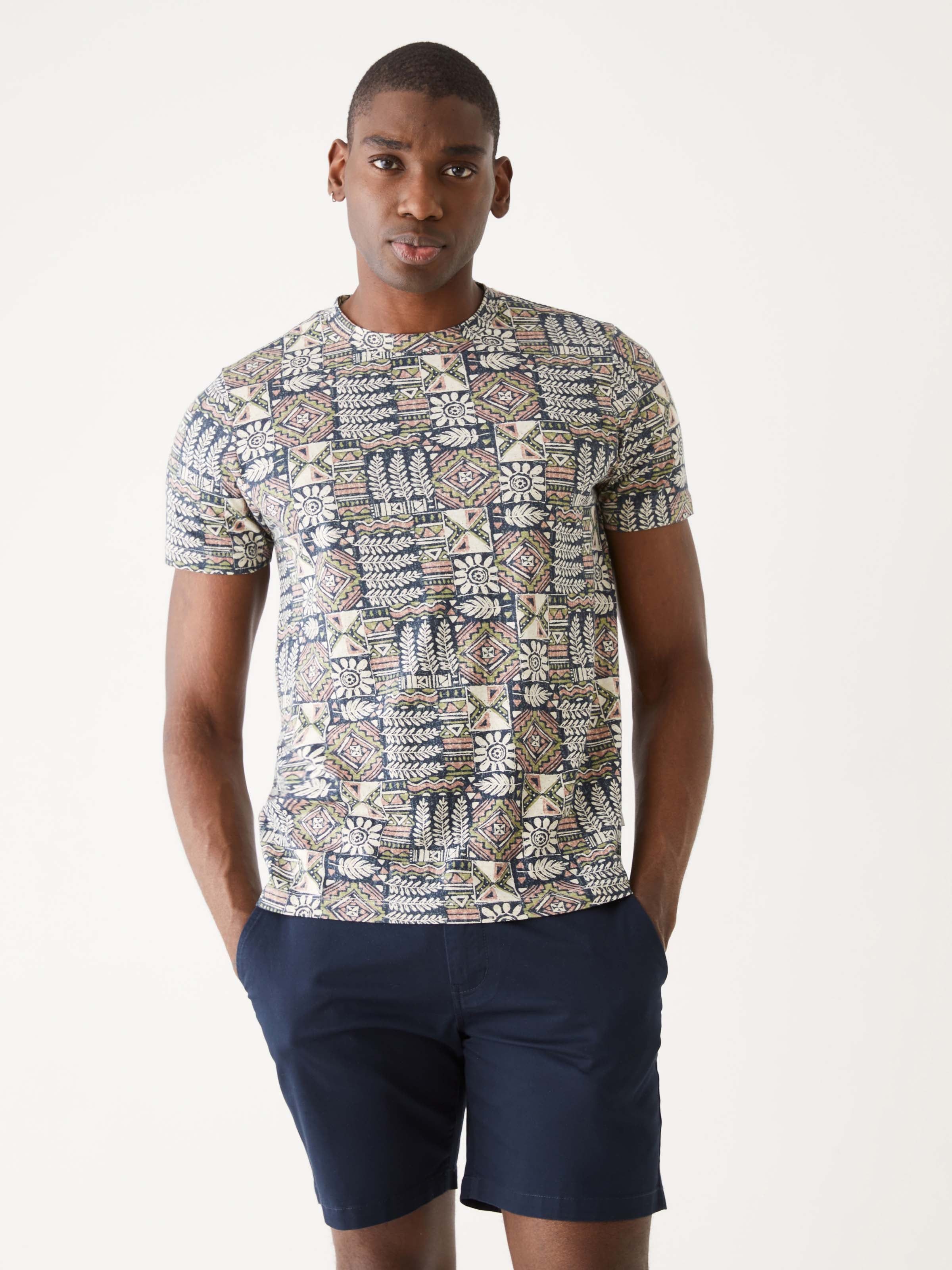 The Hemp Graphic T-Shirt in Blue sold by Frank & Oak